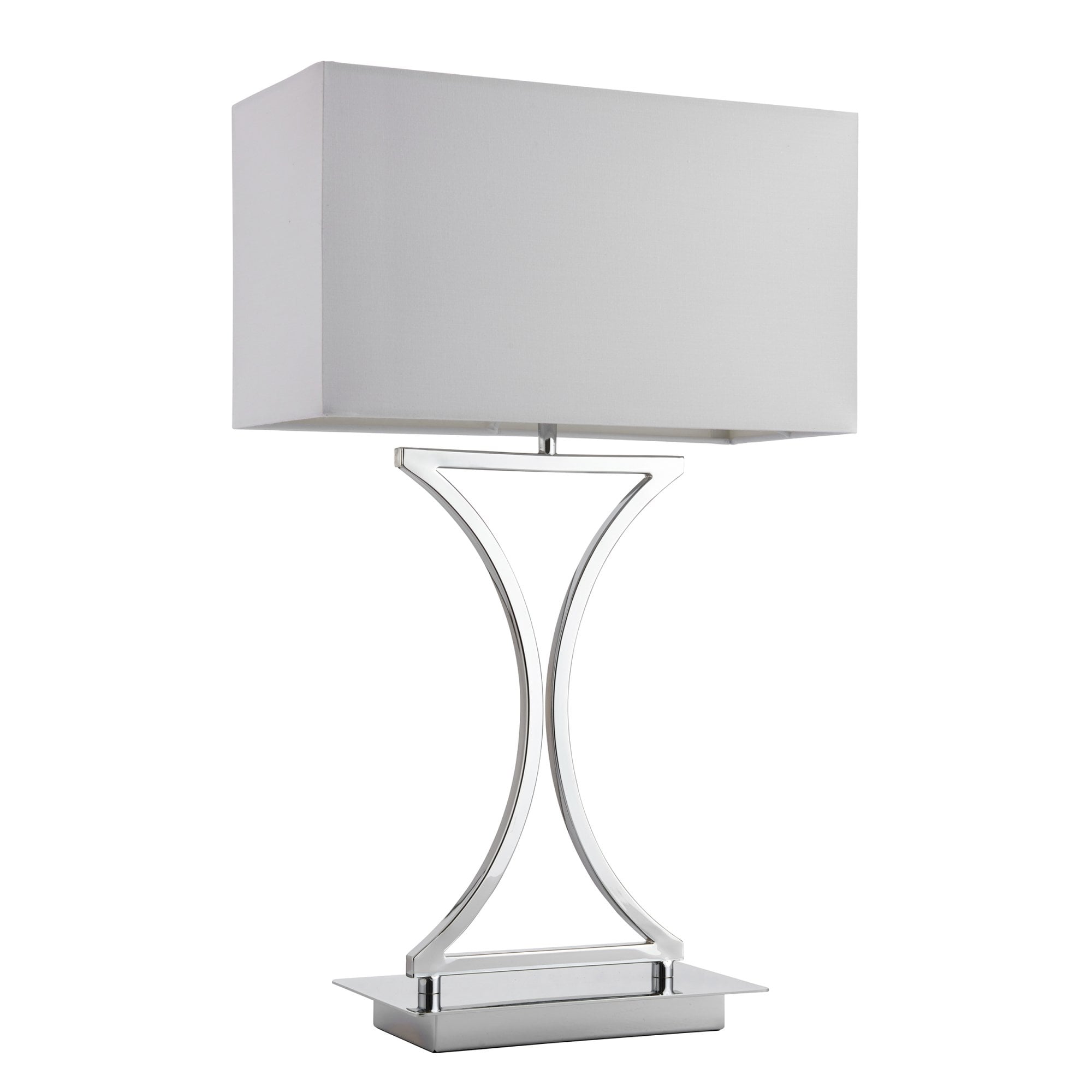 Endon Epalle Single Light Table Lamp - Chrome Plate & White Acrylic
