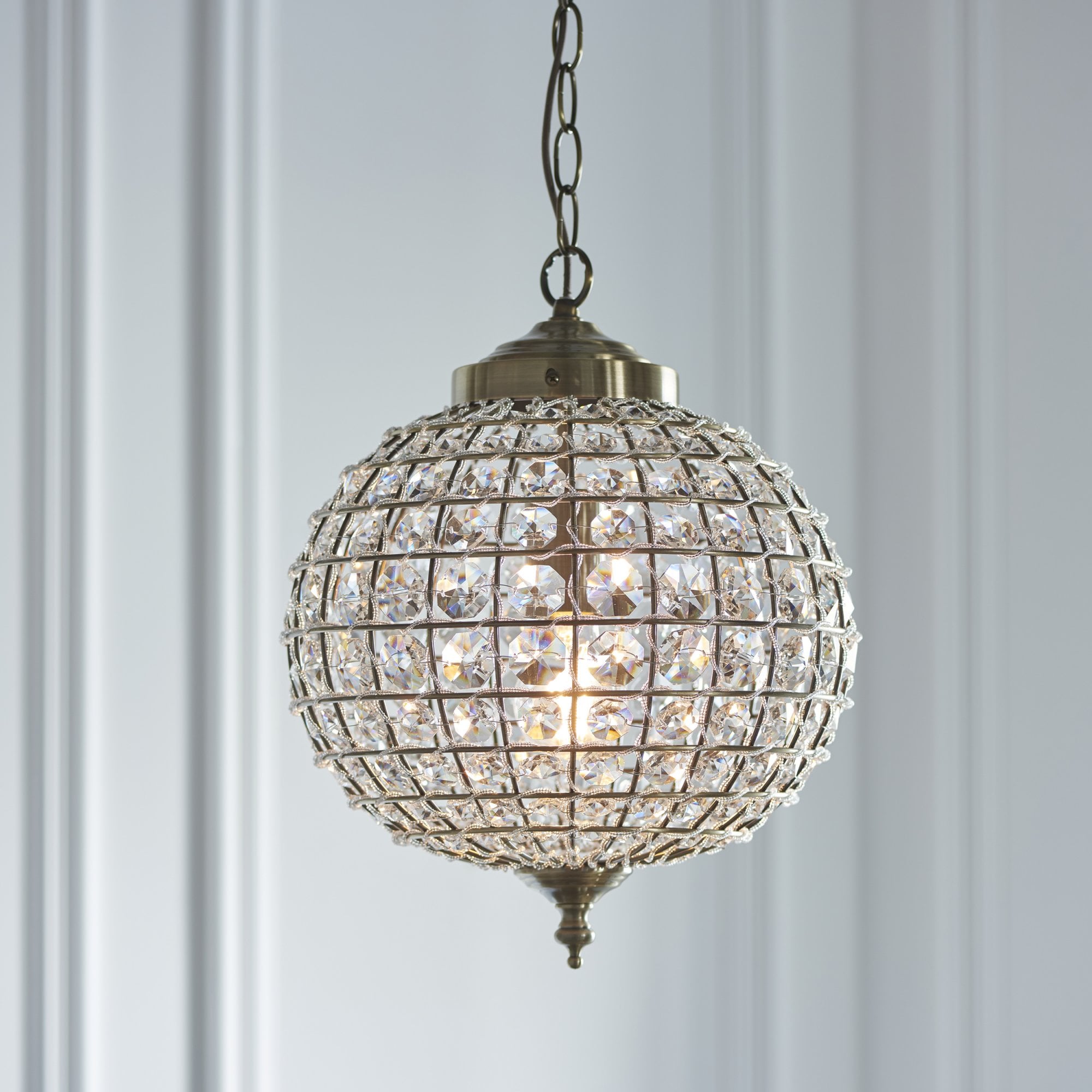 Endon Tanaro Single Light Pendant - Antique Brass Plate & Clear Glass