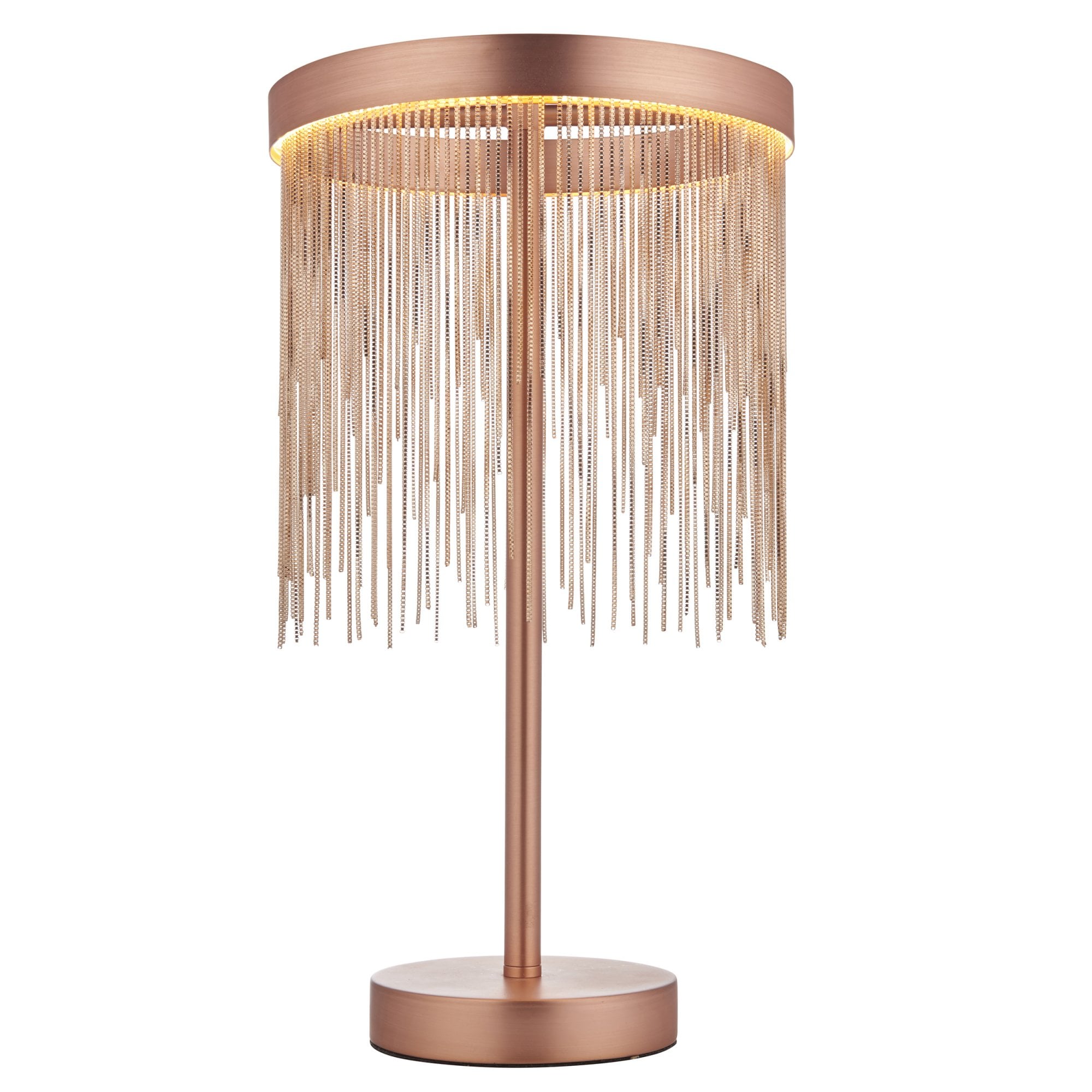 Endon Zelma Single Light Table Lamp - Brushed Copper Plate & Copper