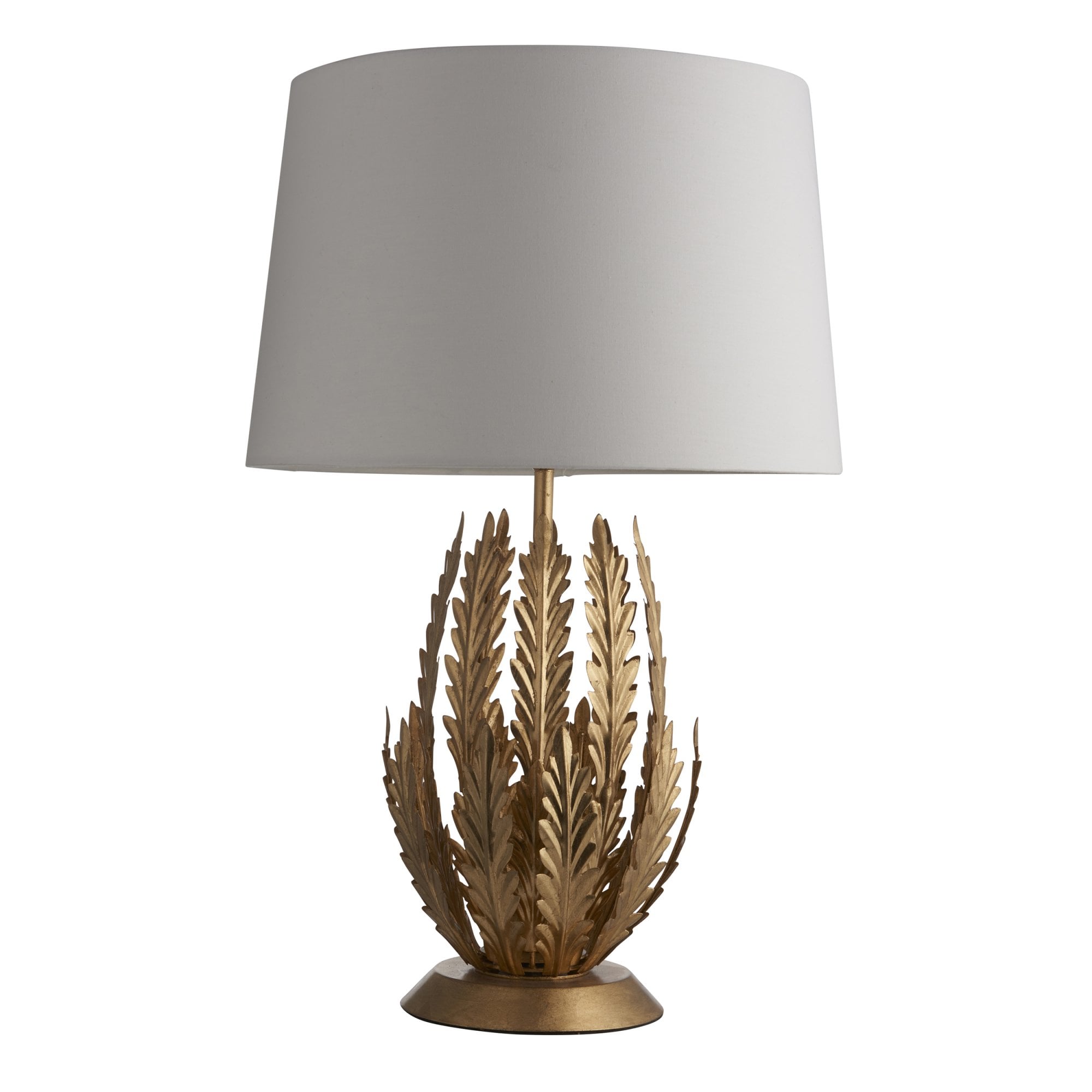 Endon Delphine Single Light Table Lamp - Gold Leaf & Ivory Cotton Fabric