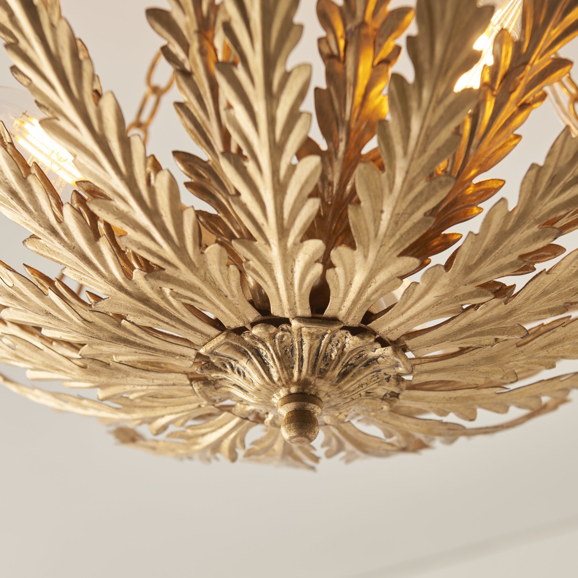 Endon Delphine 3 Light Flush - Gold Leaf