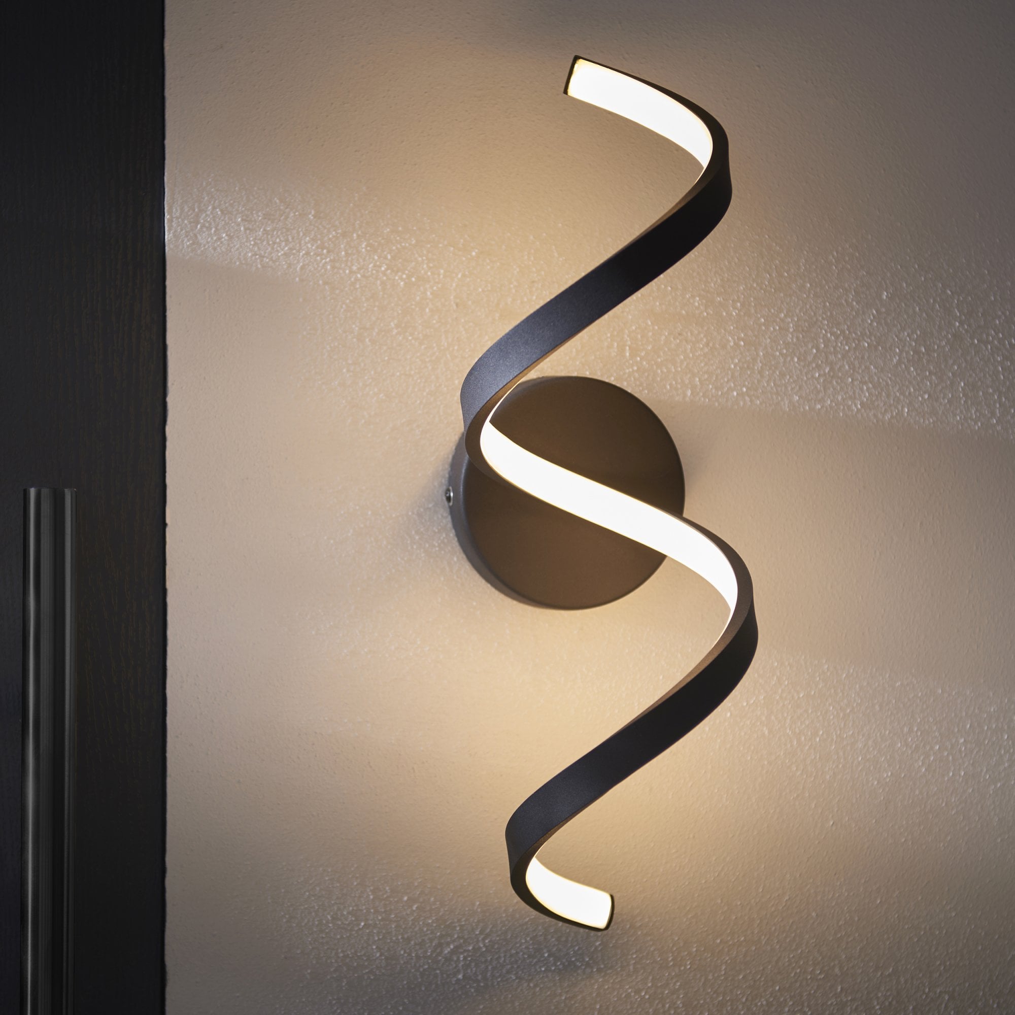 Endon Astral Single Light Wall - Textured Black & White Silicone