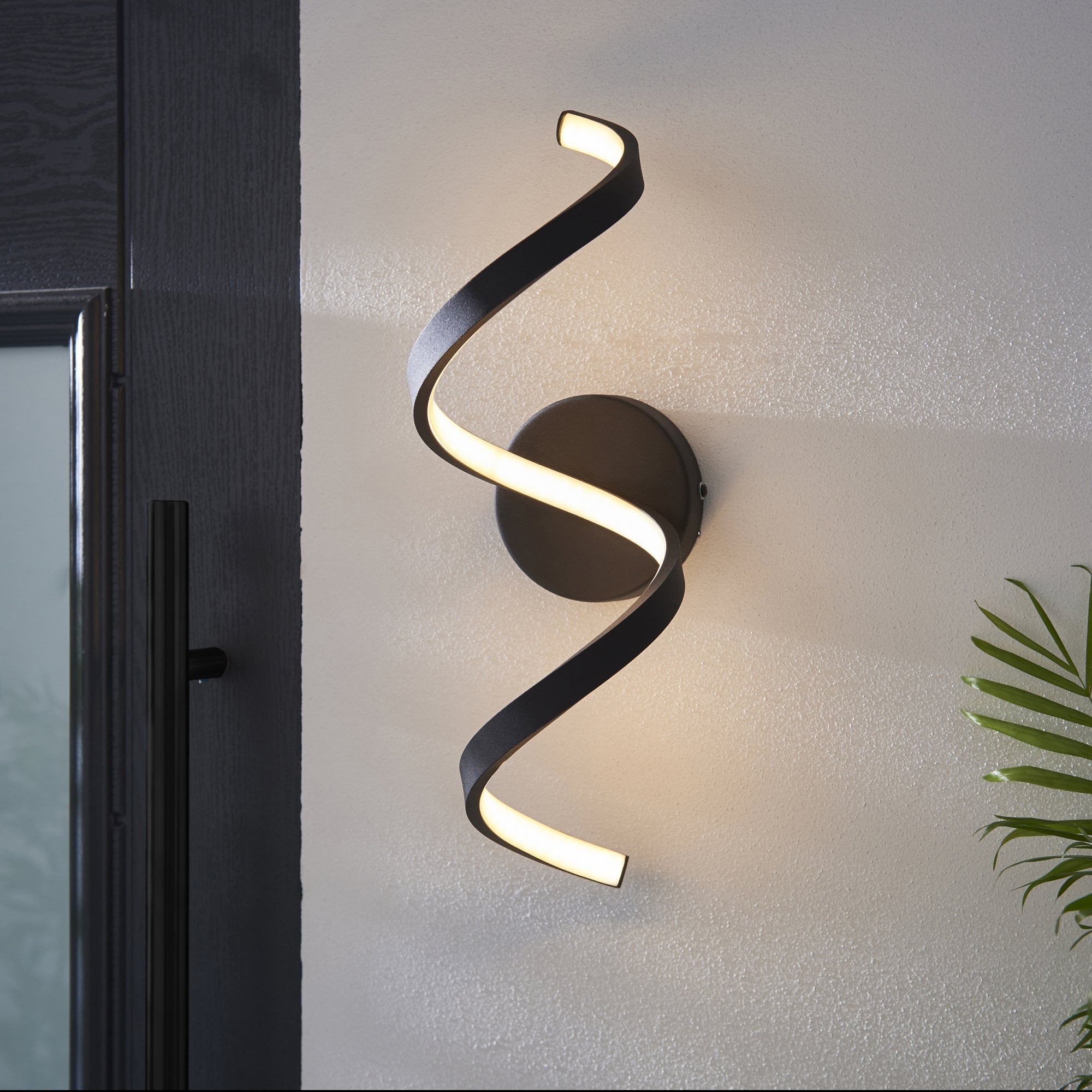Endon Astral Single Light Wall - Textured Black & White Silicone
