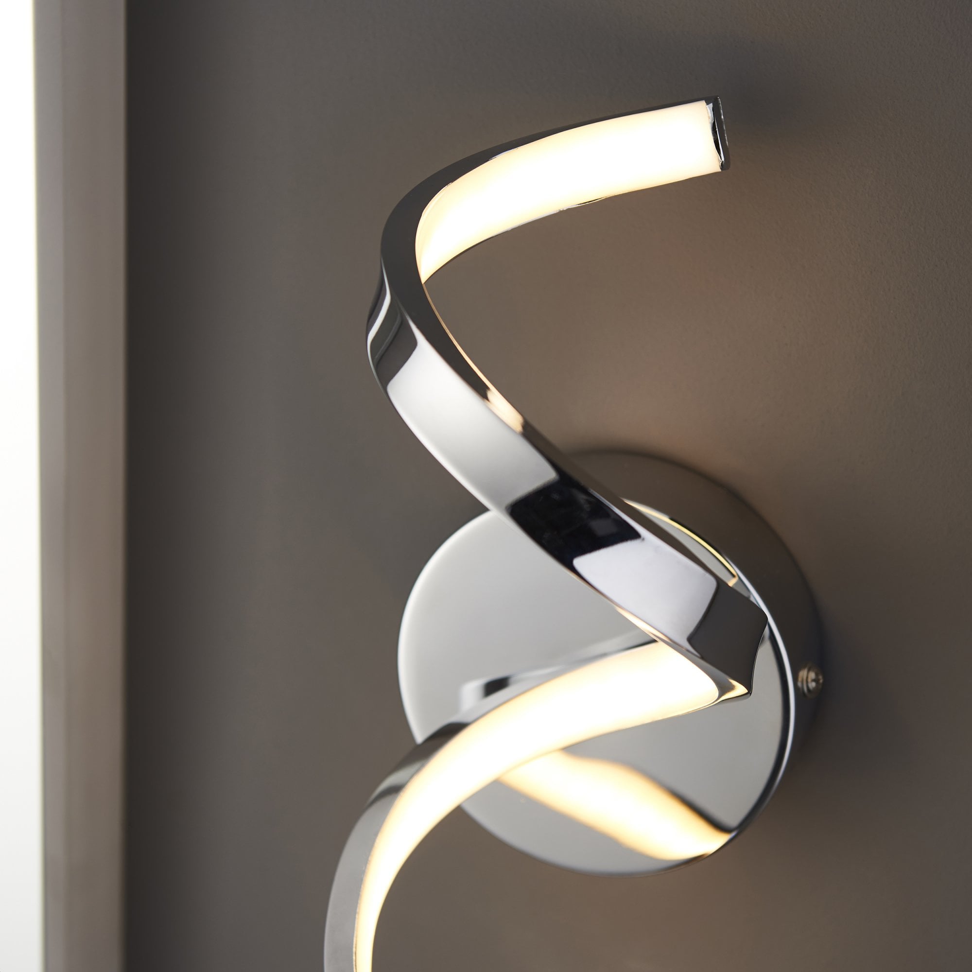 Endon Astral Single Light Wall - Chrome Plate & White Silicone