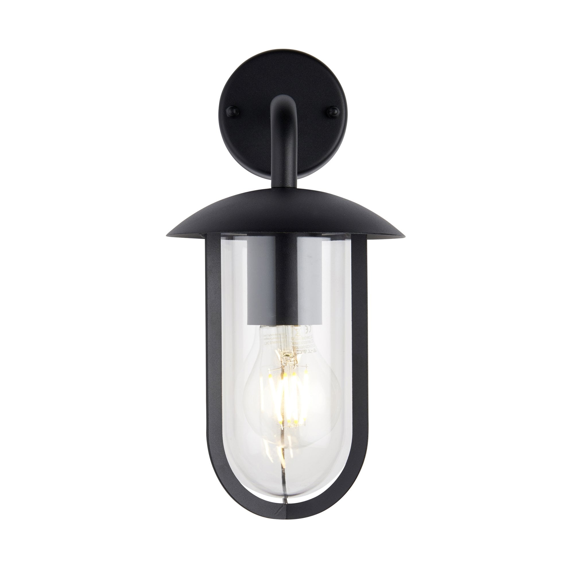 Endon Quinn Single Light Wall - Textured Black & Clear Pc