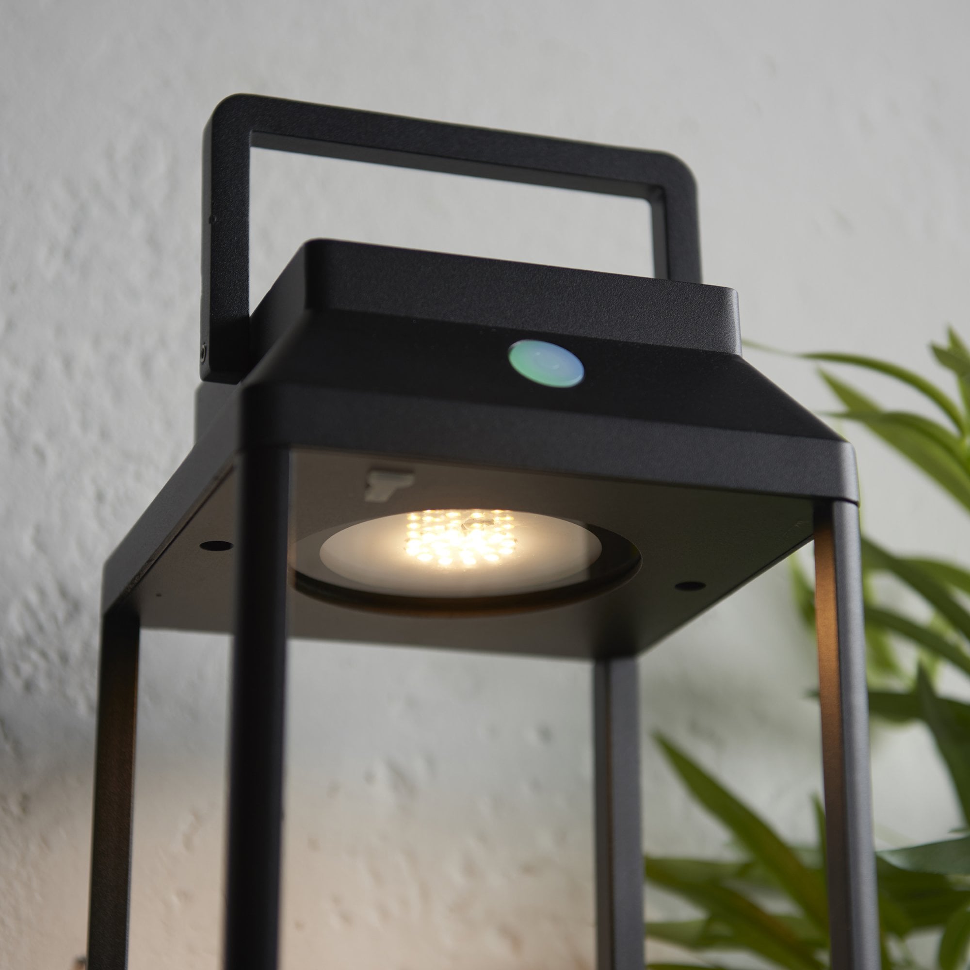 Endon Linterna Large Single Light Table Lamp - Solar - Textured Black
