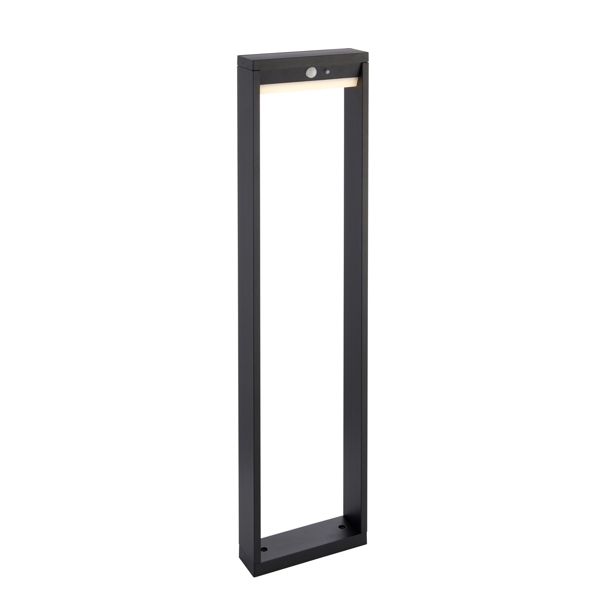 Endon Dannah Single Light Bollard - Photocell And PIR - Solar - Textured Black & White Pc
