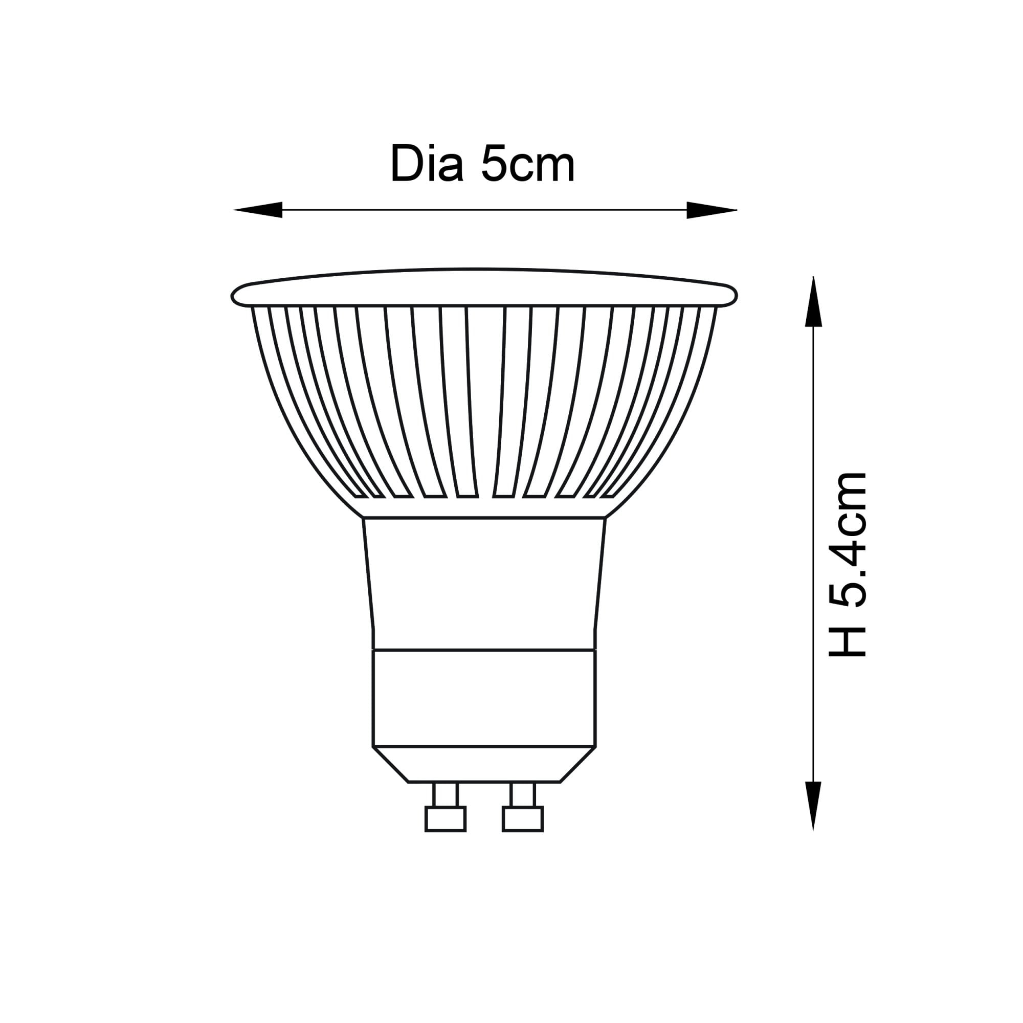 Endon GU10 LED SMD 60º 7W Lamp - 4000K - Dimmable - Matt White Plastic
