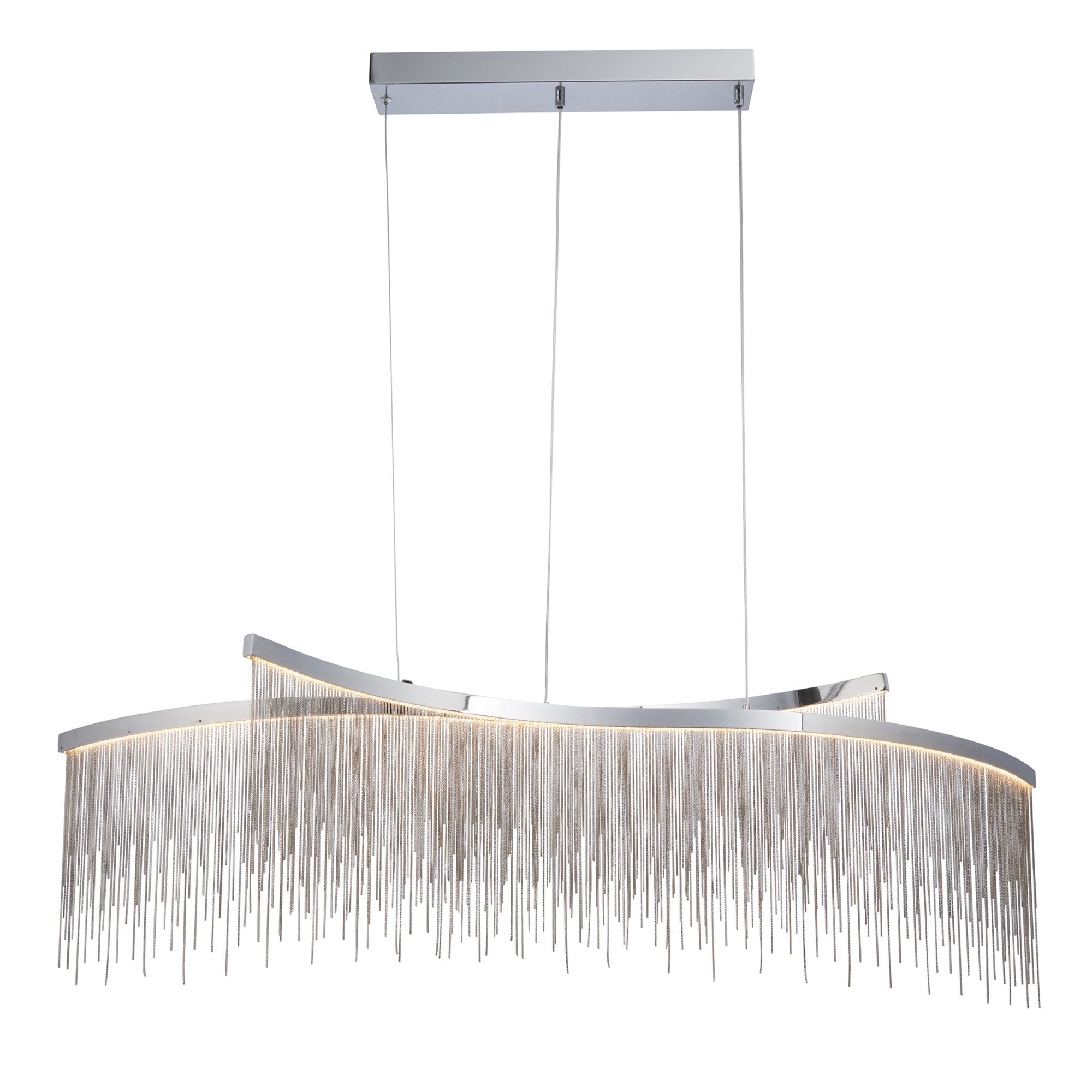 Endon Orphelia 2 Light Pendant - Chrome Plate & Silver Effect Chain