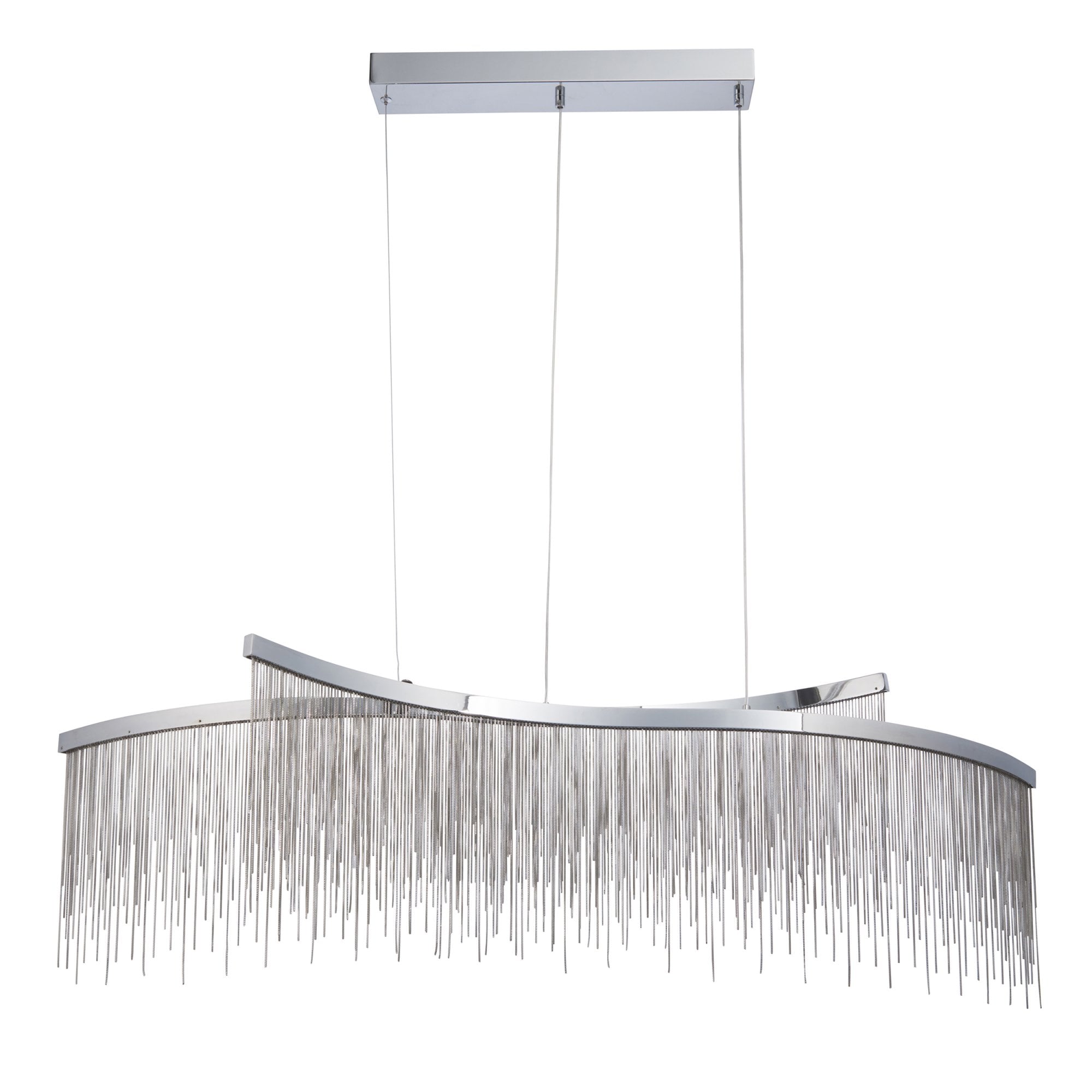 Endon Orphelia 2 Light Pendant - Chrome Plate & Silver Effect Chain