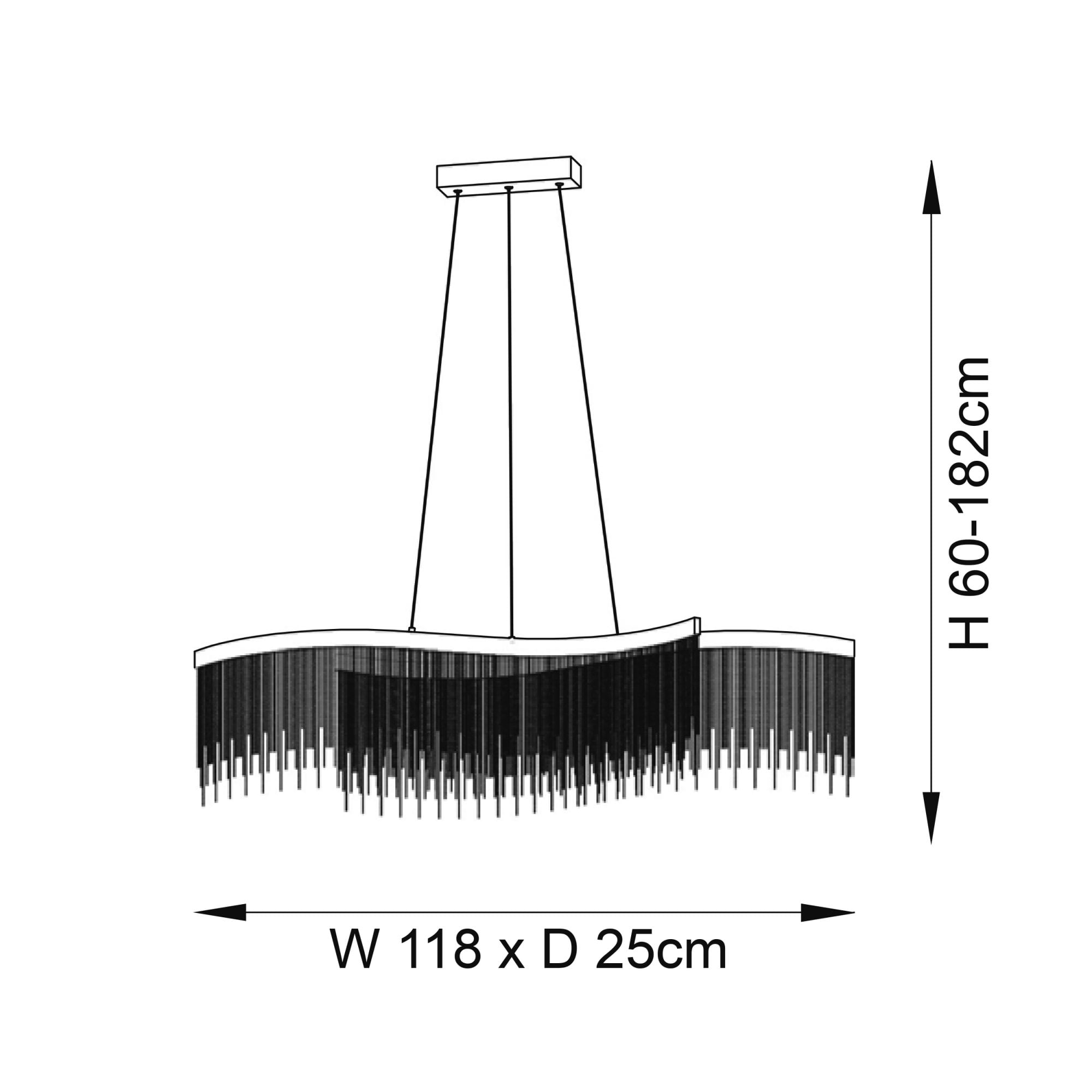 Endon Orphelia 2 Light Pendant - Chrome Plate & Silver Effect Chain