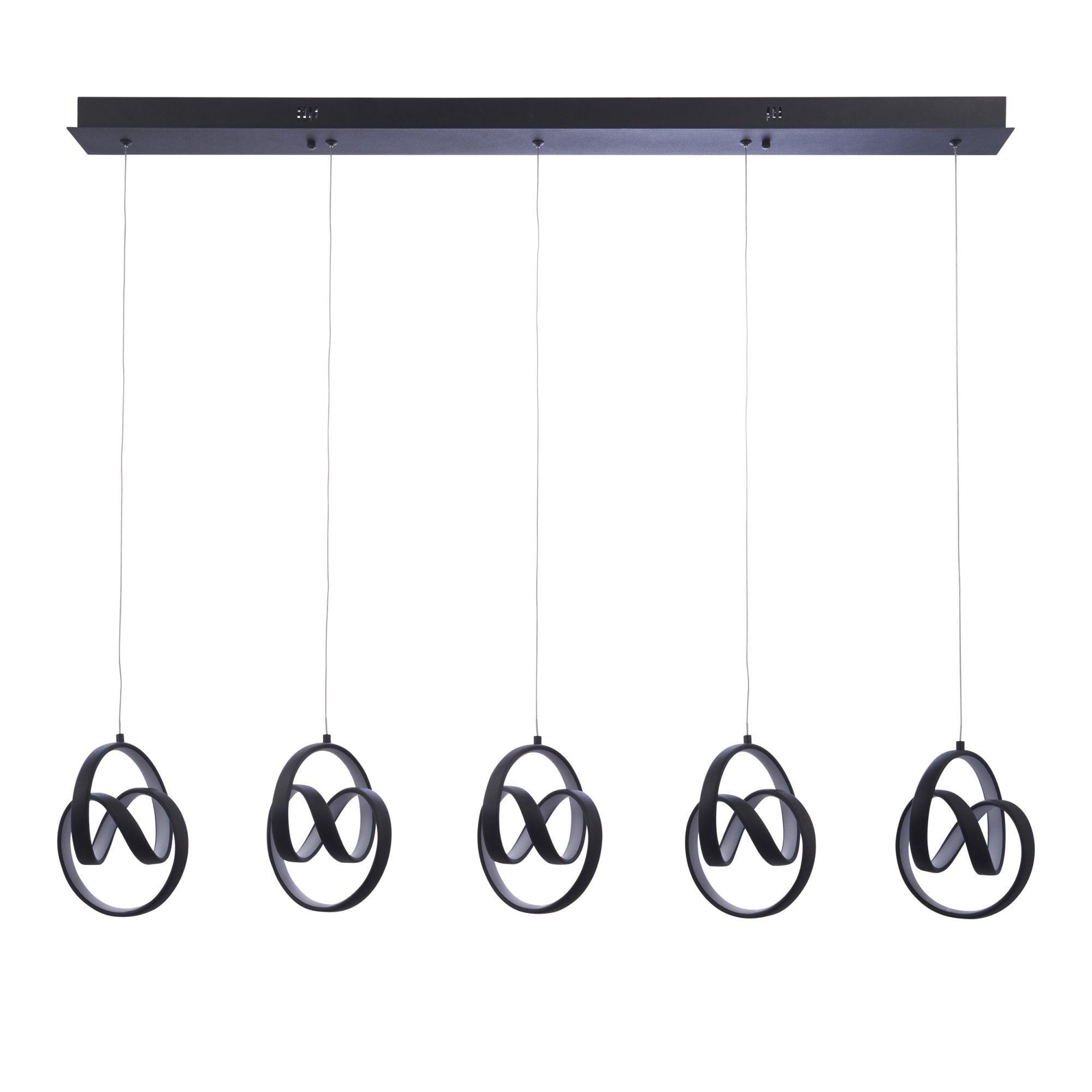 Endon Cosma 5 Light Pendant - Textured Black & White Silicone
