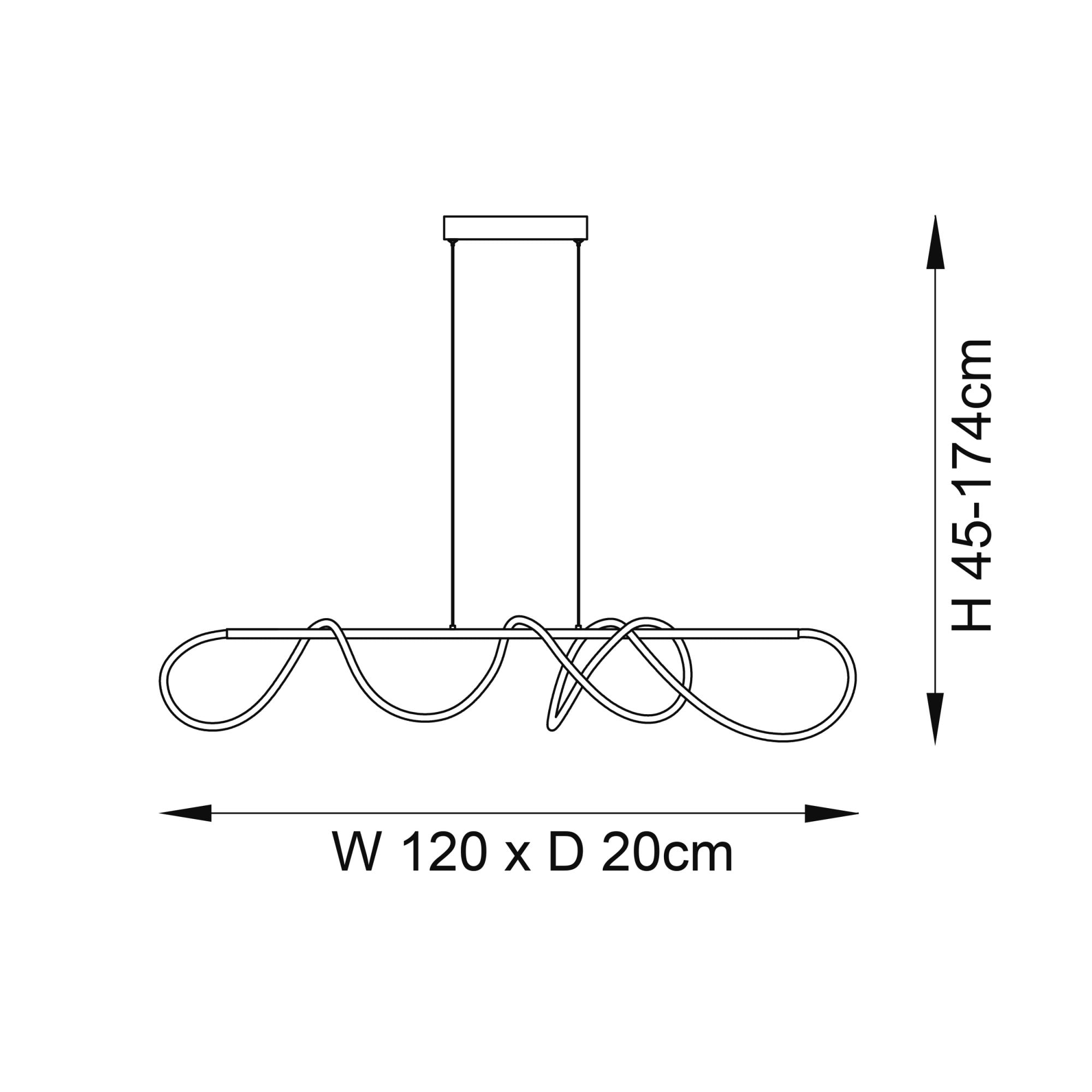 Endon Attalea Single Light Linear Pendant - Satin Gold Paint & White Silicone