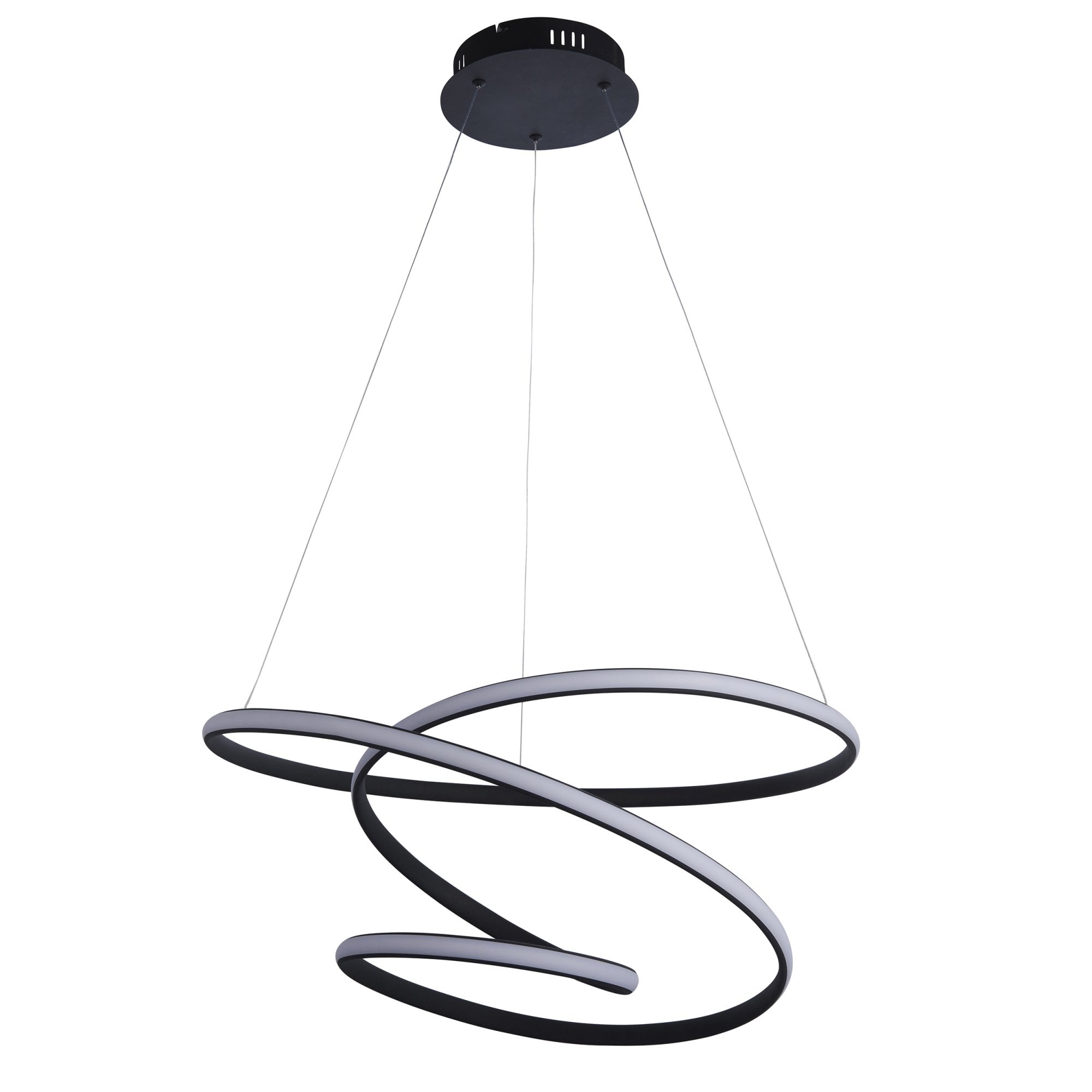 Endon Dune Single Light Pendant - Textured Black & White Silicone