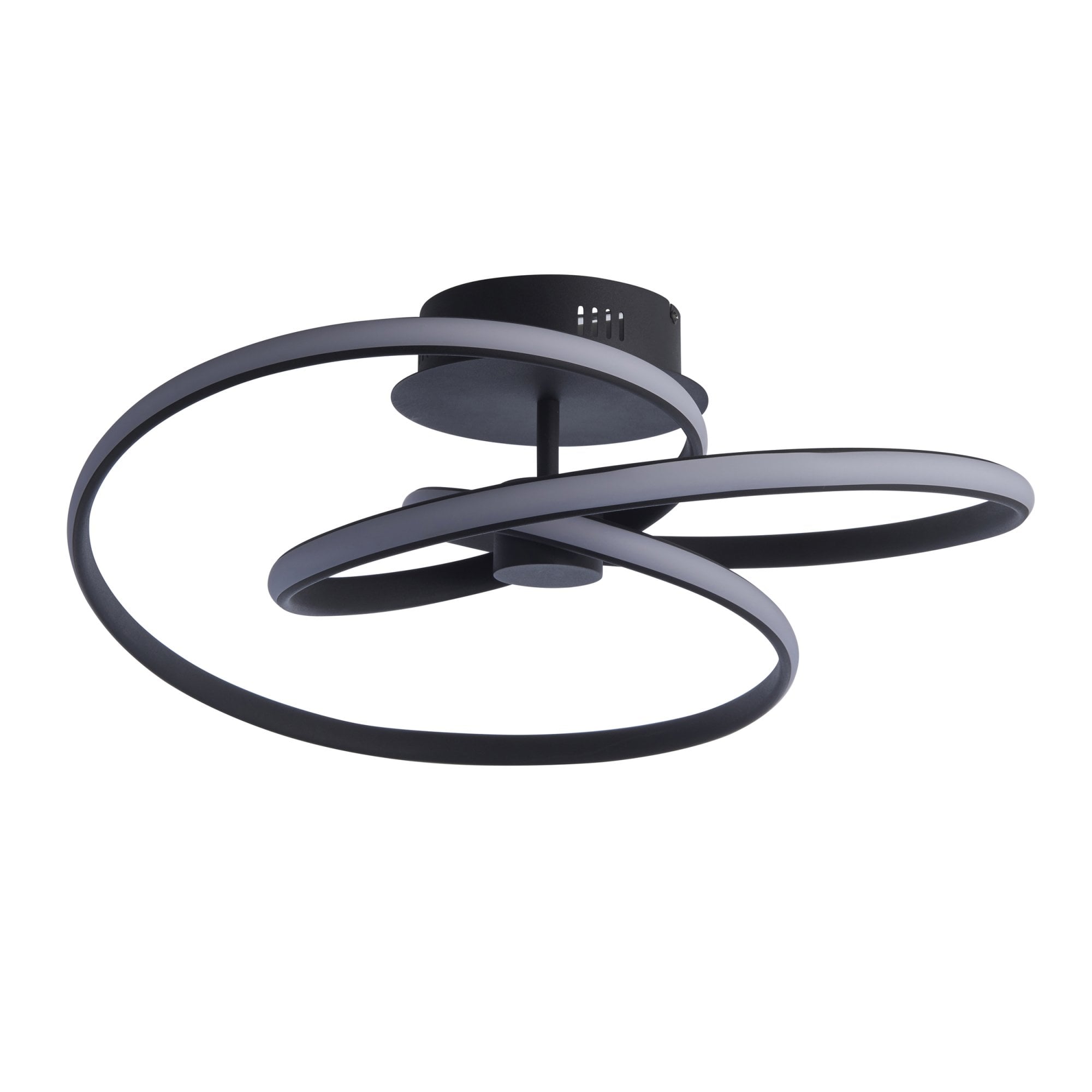 Endon Dune Single Light Semi Flush - Textured Black & White Silicone