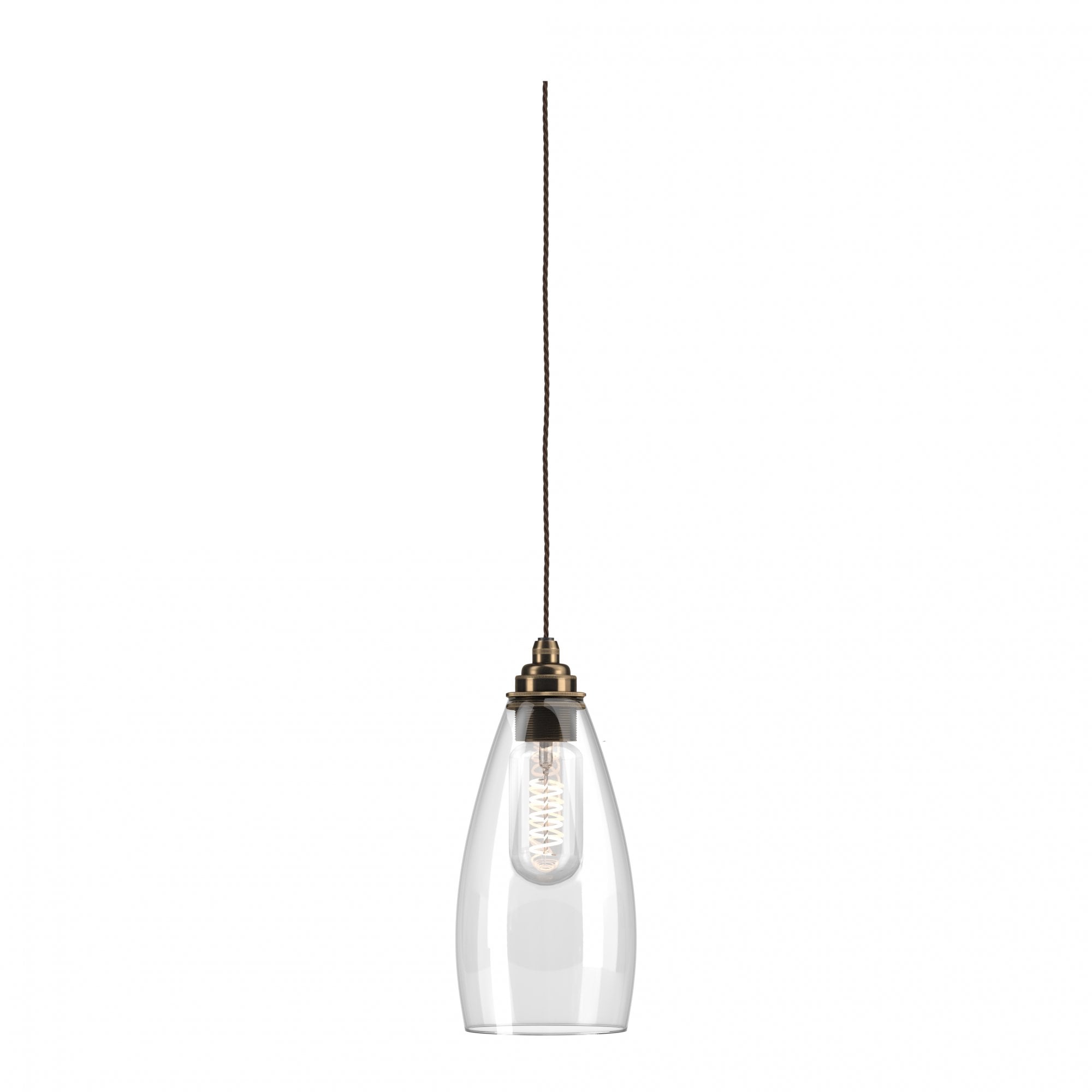 Fritz Fryer Upton Clear Glass Pendant Light - Medium (Various Colour Options)