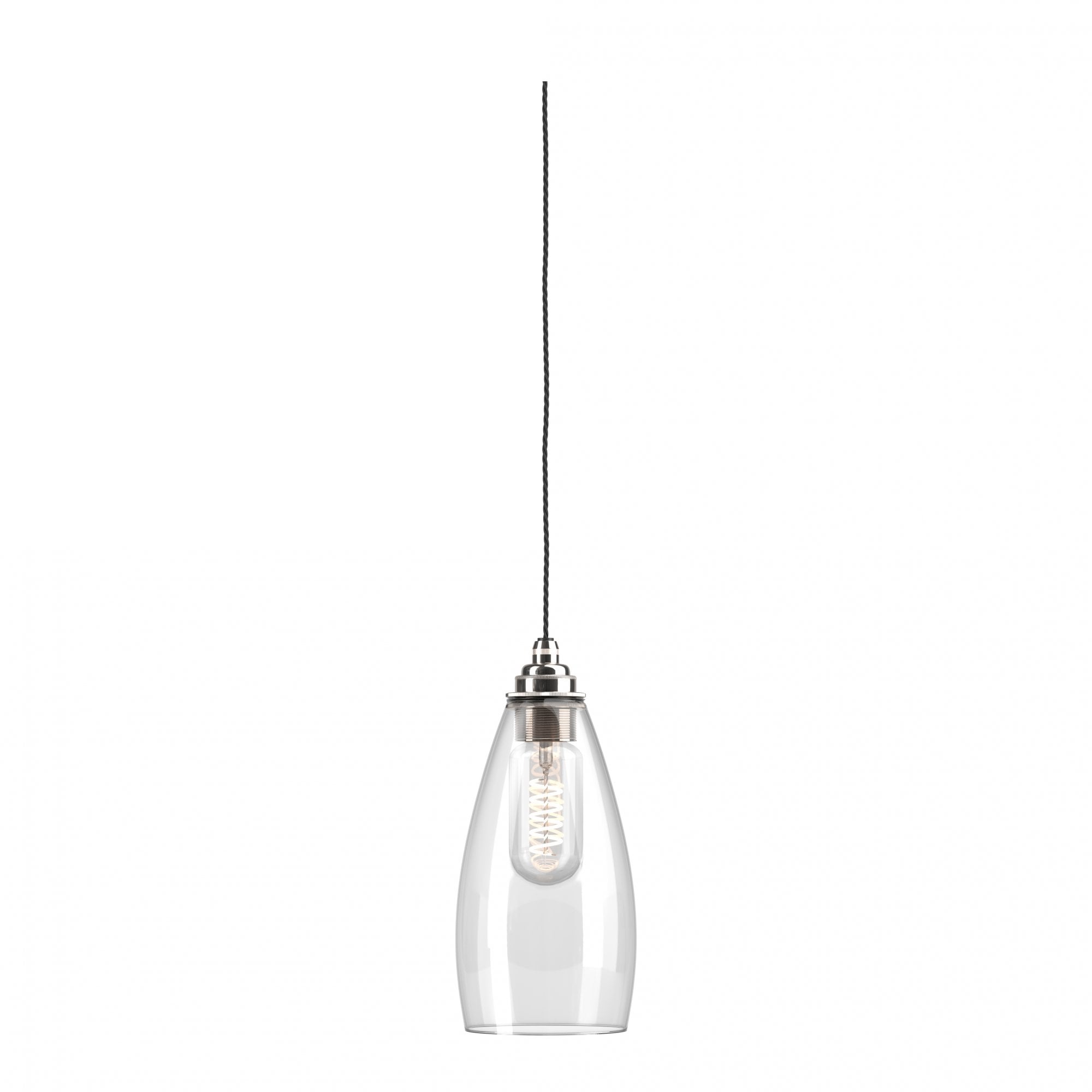Fritz Fryer Upton Clear Glass Pendant Light - Medium (Various Colour Options)