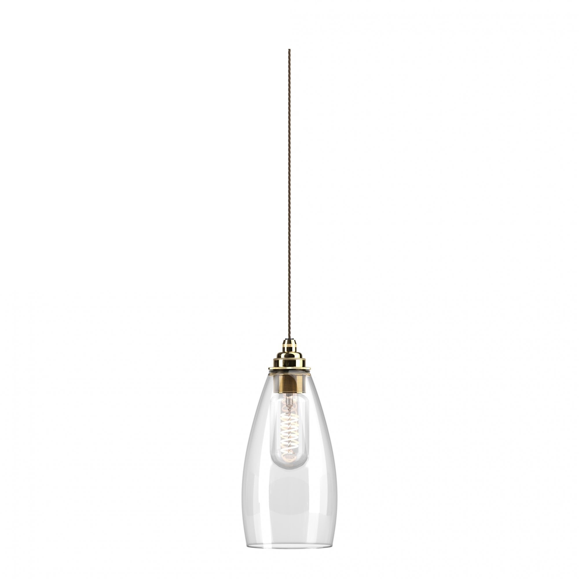 Fritz Fryer Upton Clear Glass Pendant Light - Medium (Various Colour Options)