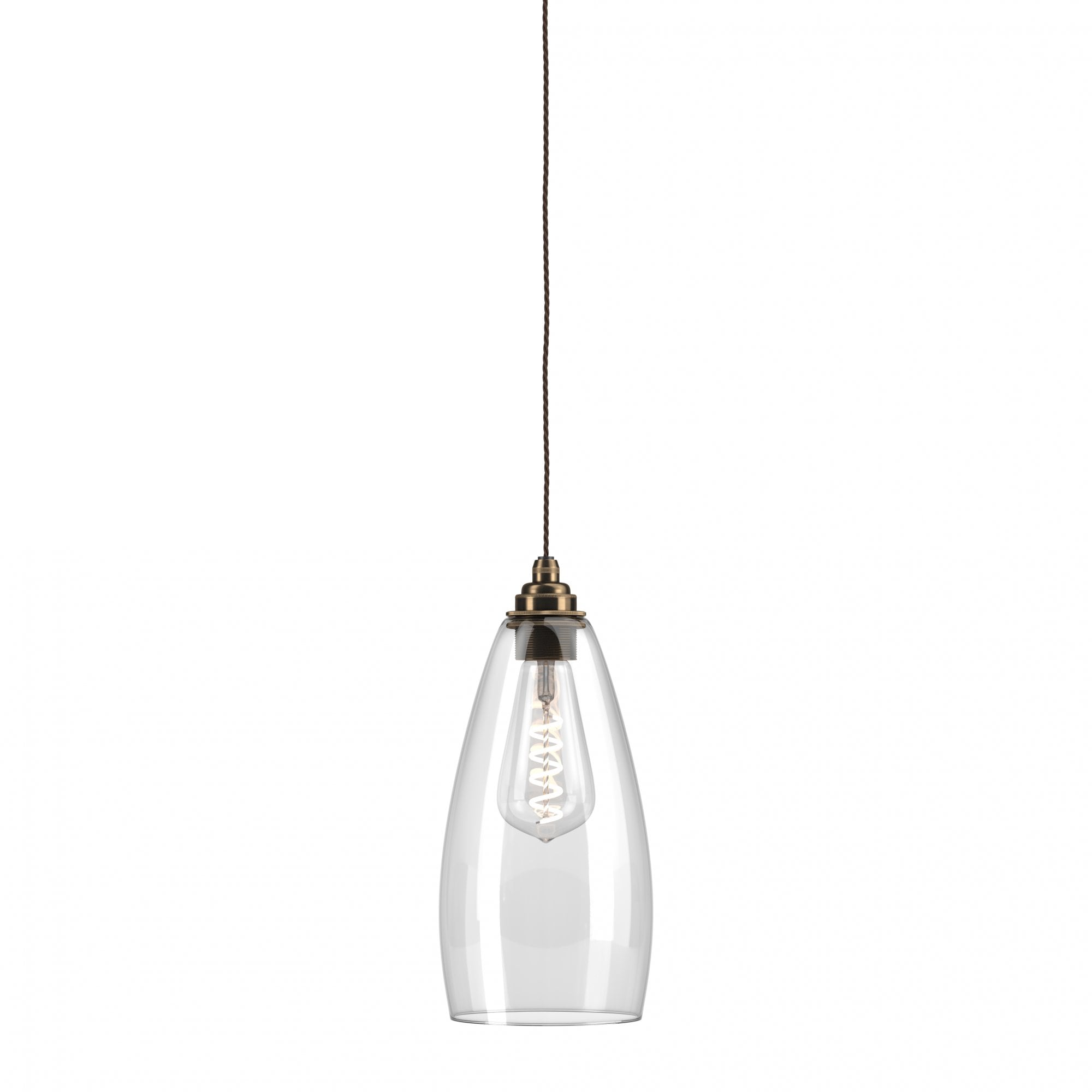 Fritz Fryer Upton Clear Glass Pendant Light - Large (Various Colour Options)