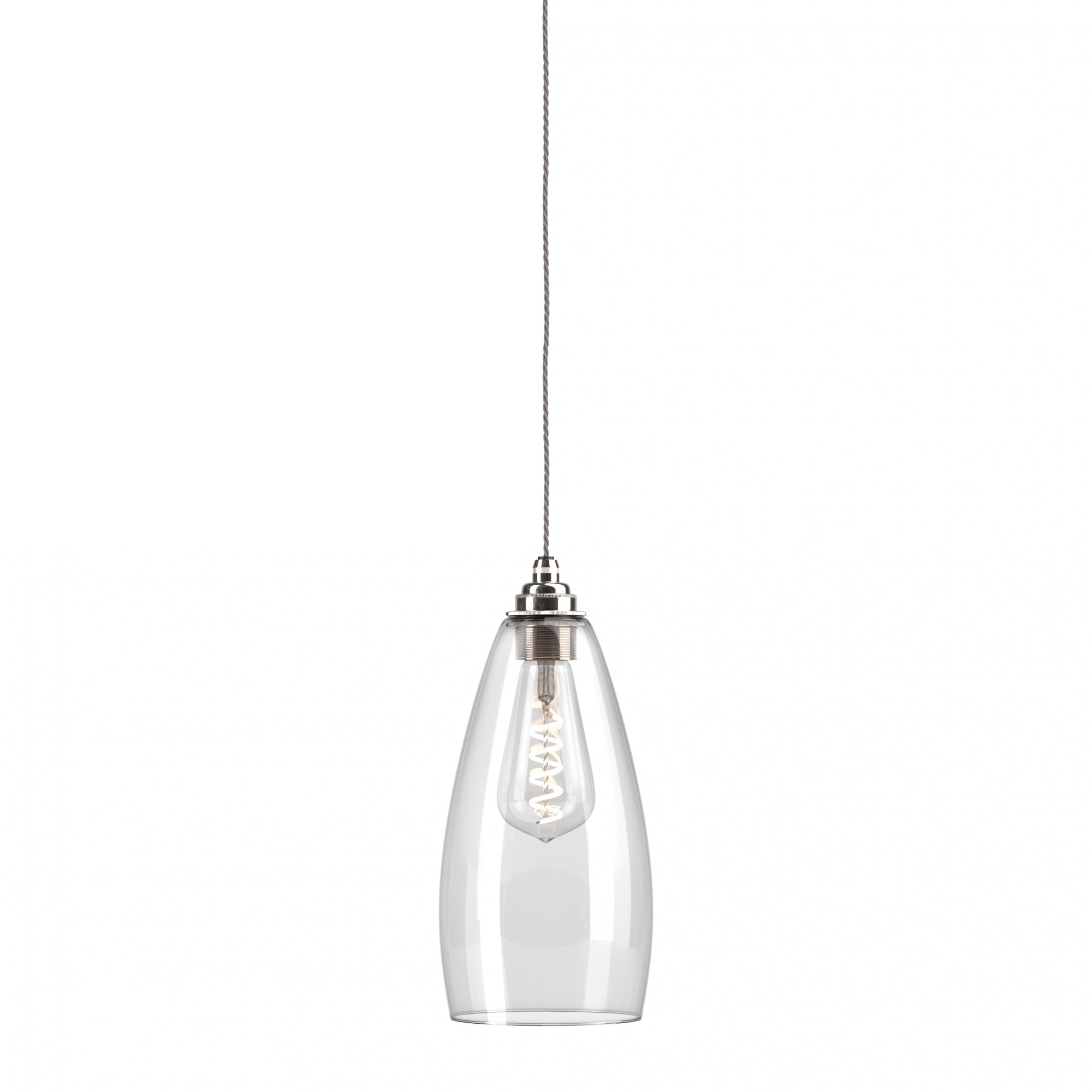 Fritz Fryer Upton Clear Glass Pendant Light - Large (Various Colour Options)
