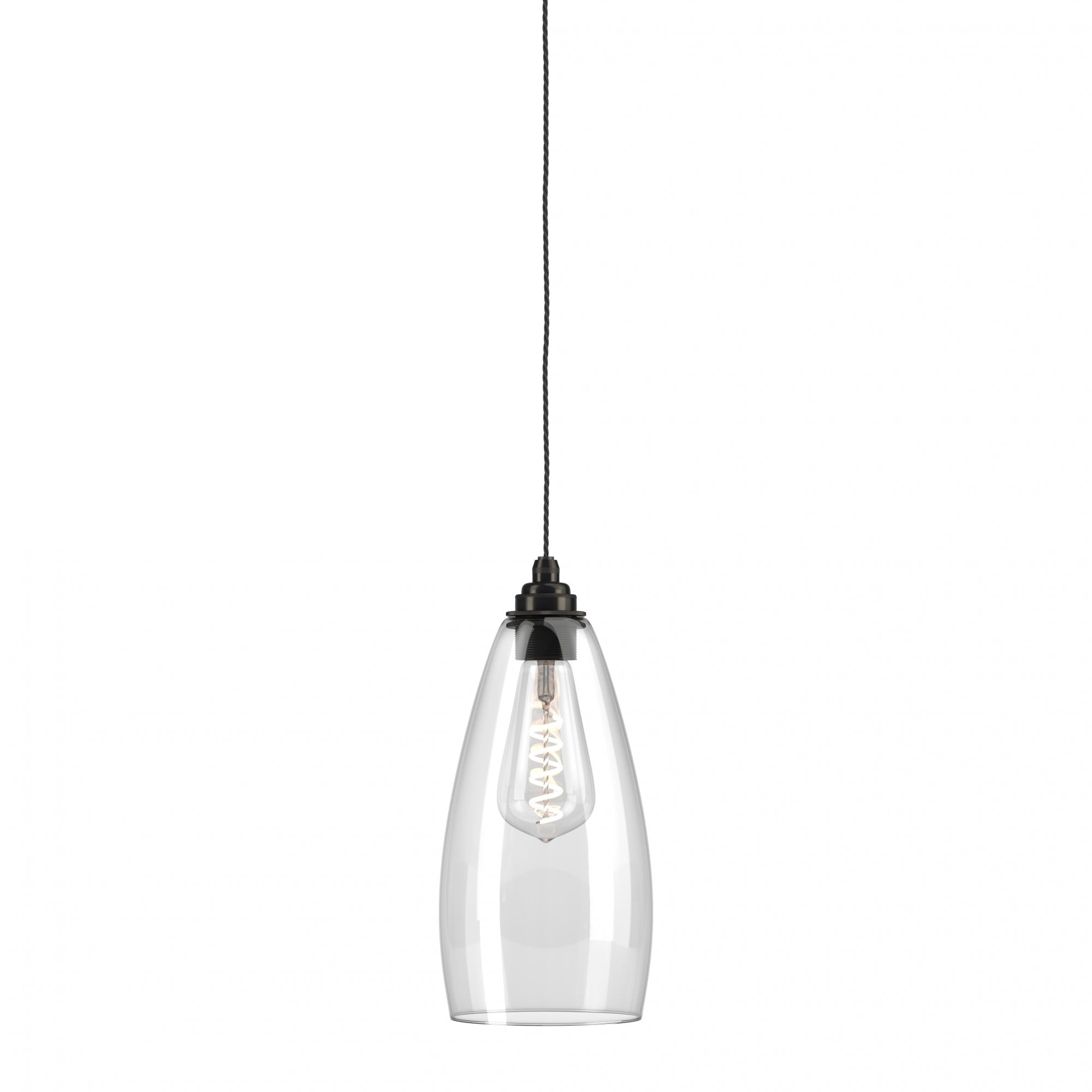 Fritz Fryer Upton Clear Glass Pendant Light - Large (Various Colour Options)