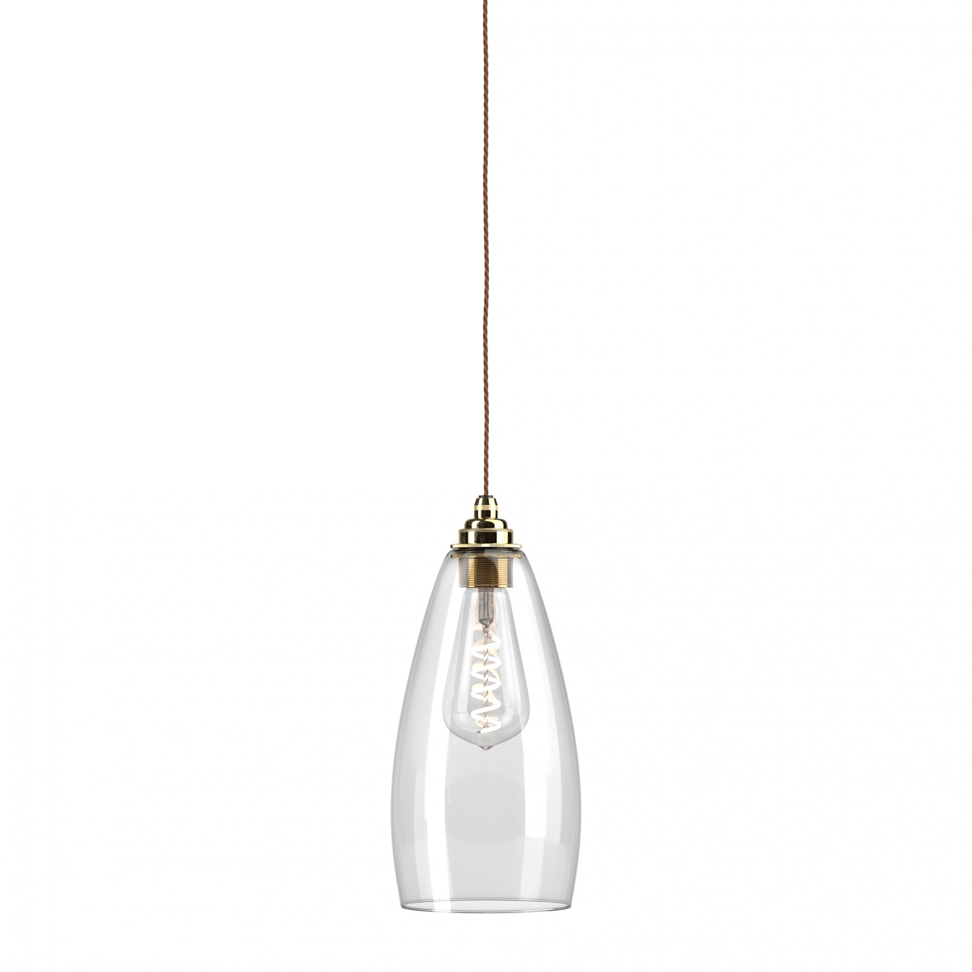 Fritz Fryer Upton Clear Glass Pendant Light - Large (Various Colour Options)