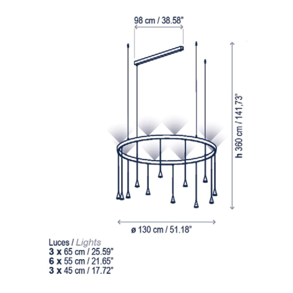Bover Skybell Circle S/12L Pendant