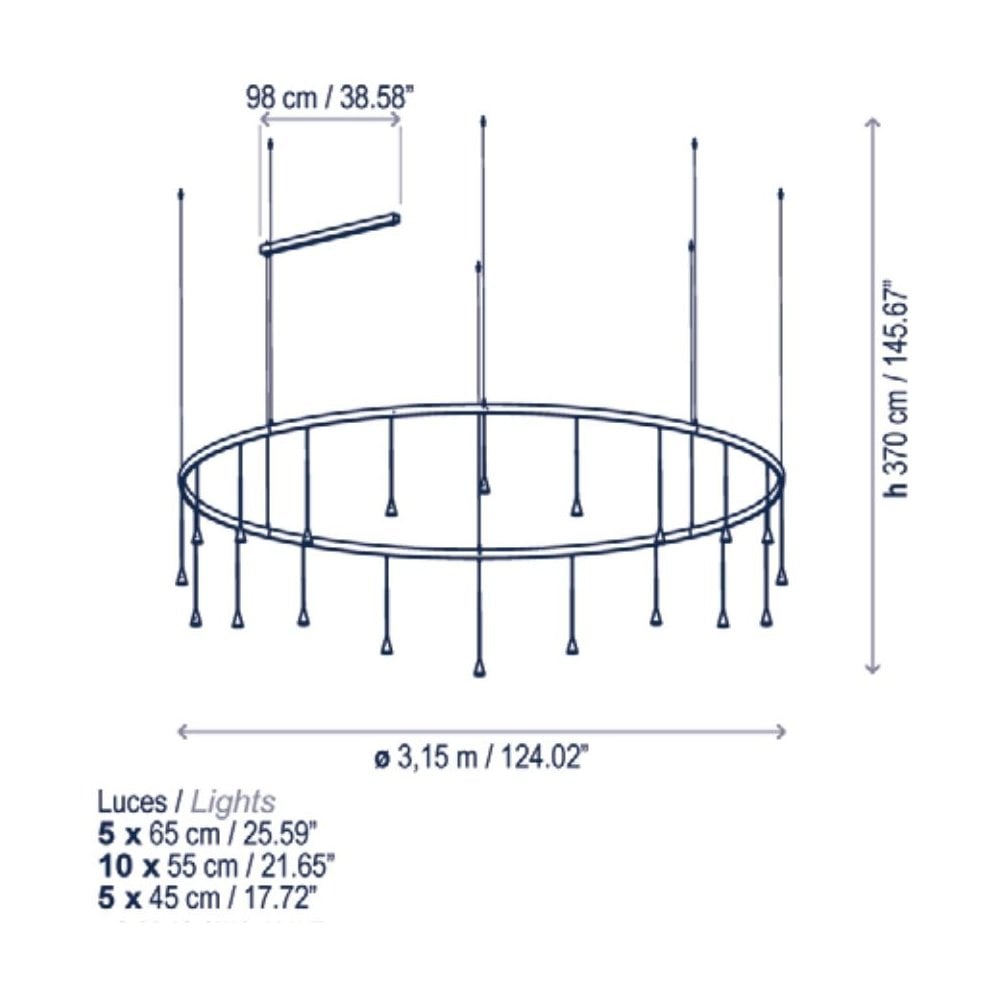 Bover Skybell Circle S/20L Pendant