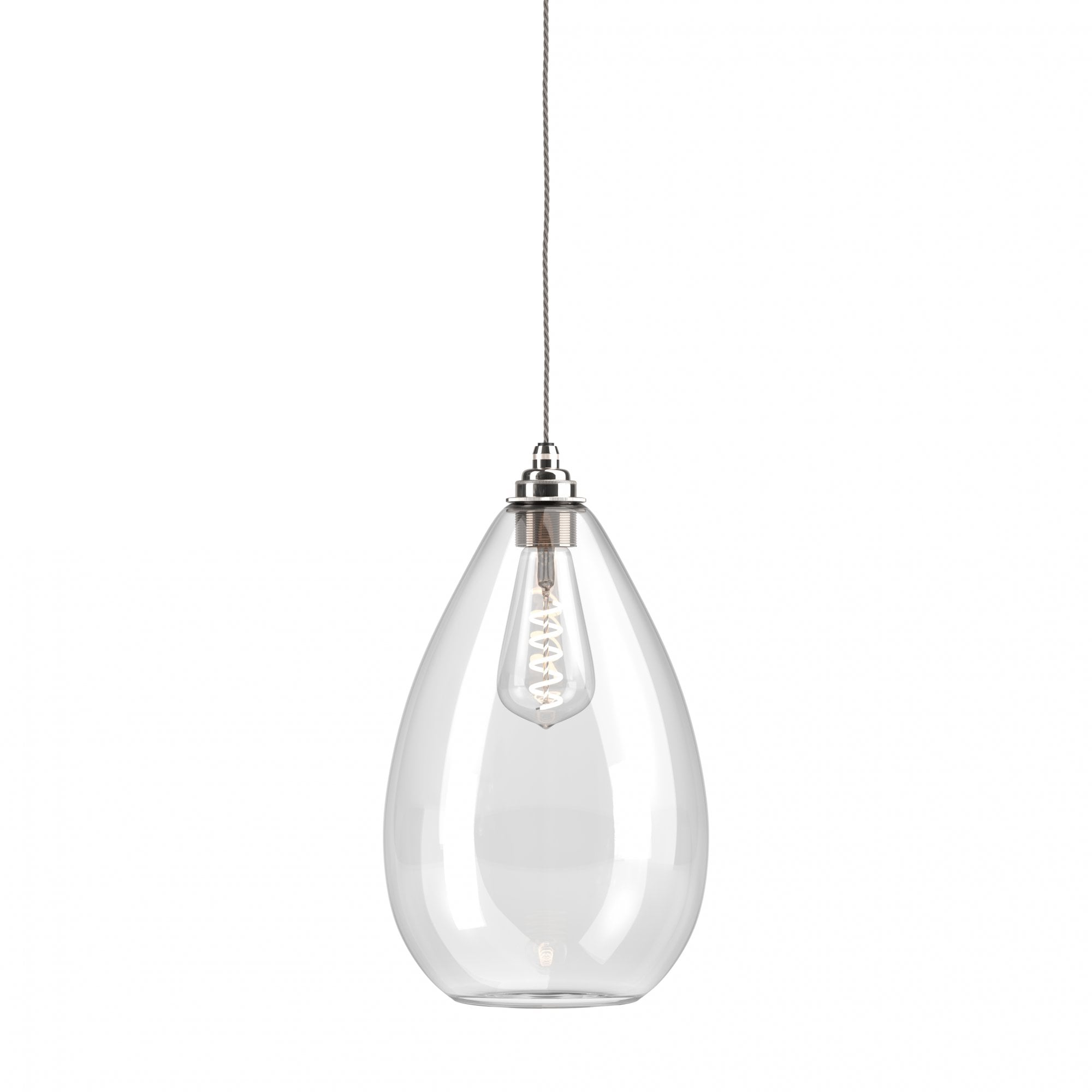 Fritz Fryer Wellington Clear Glass Pendant Light - XL (Various Colour Options)