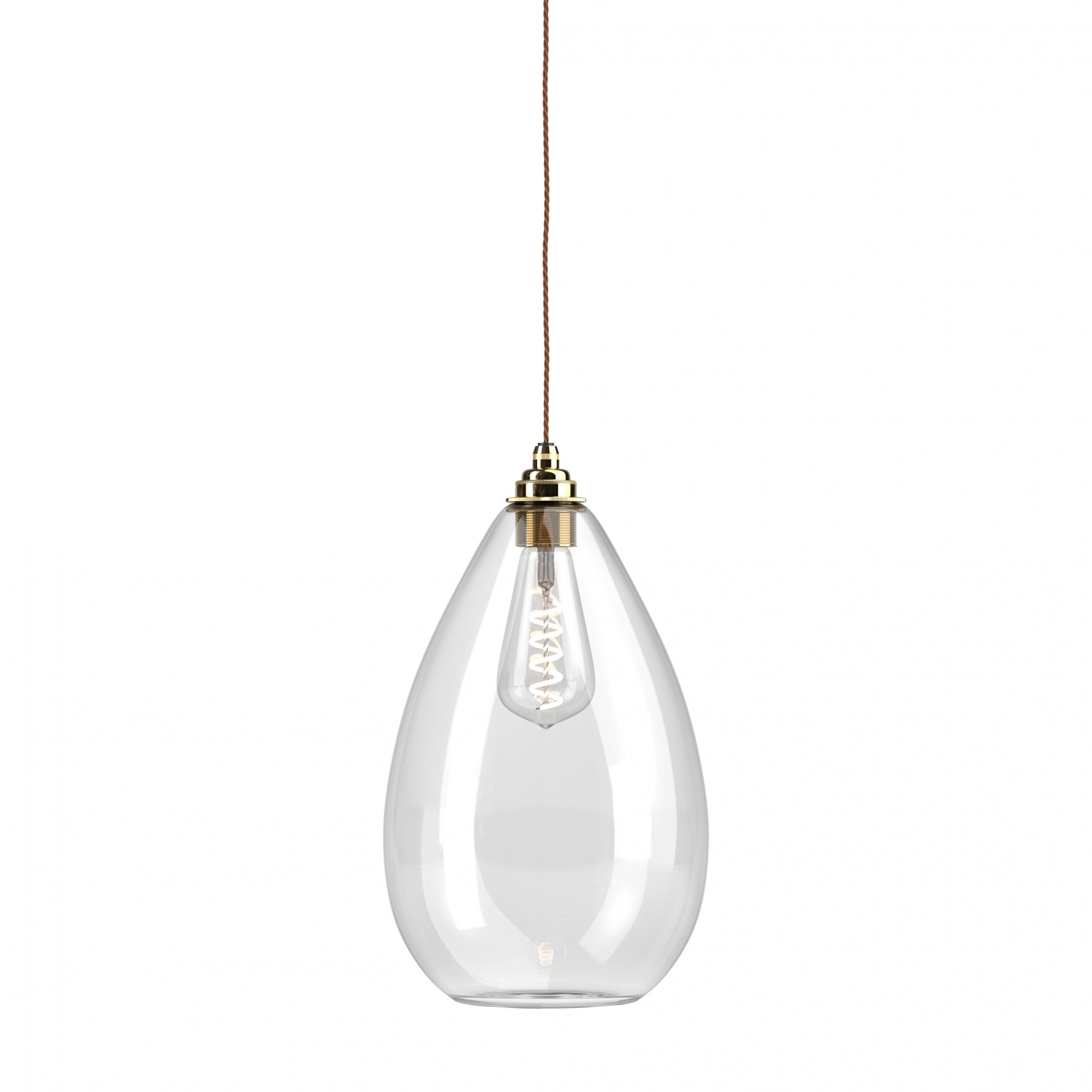 Fritz Fryer Wellington Clear Glass Pendant Light - XL (Various Colour Options)