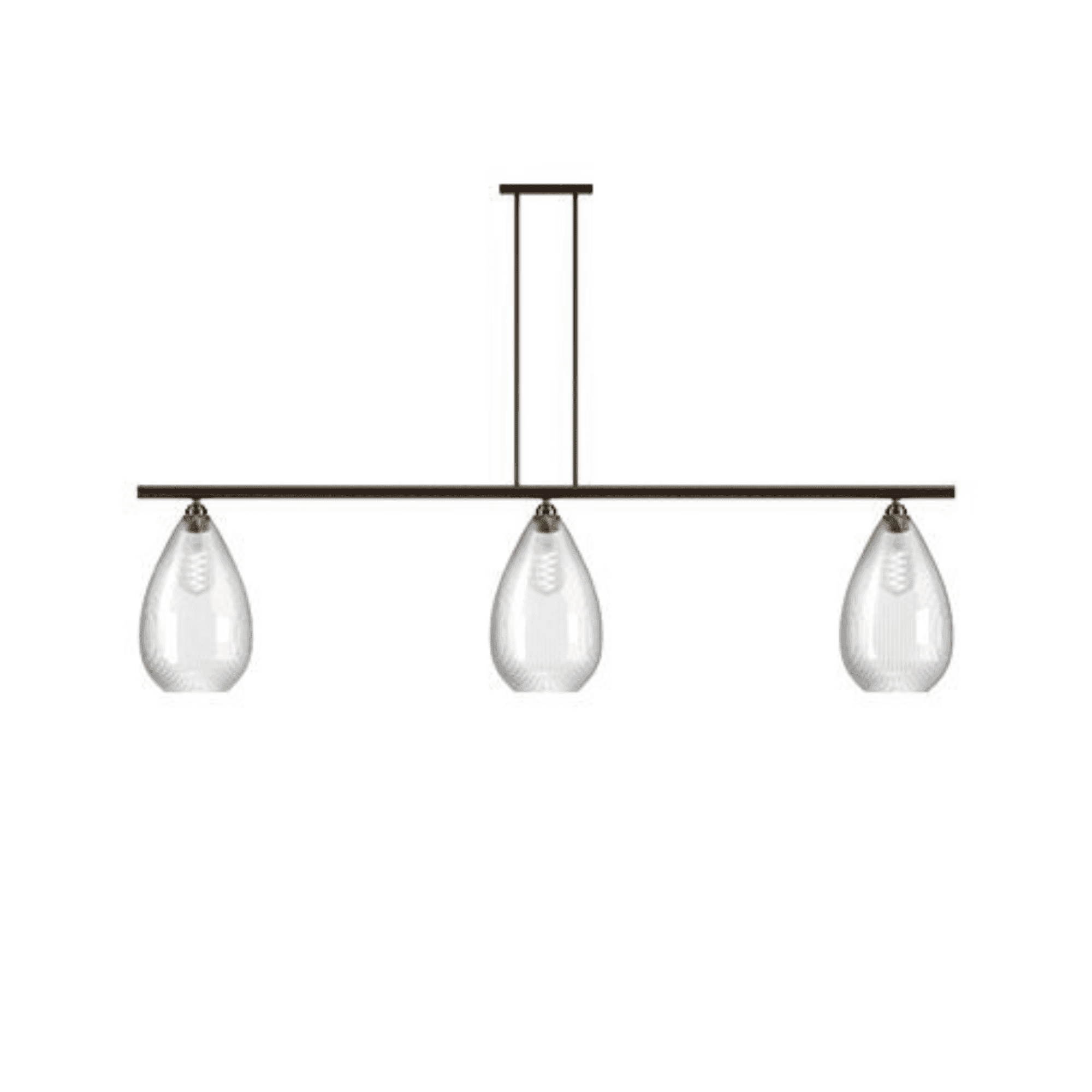 Fritz Fryer Wellington 3 Light Pendant Bar - Skinny Ribbed Glass (Various Colour Options)