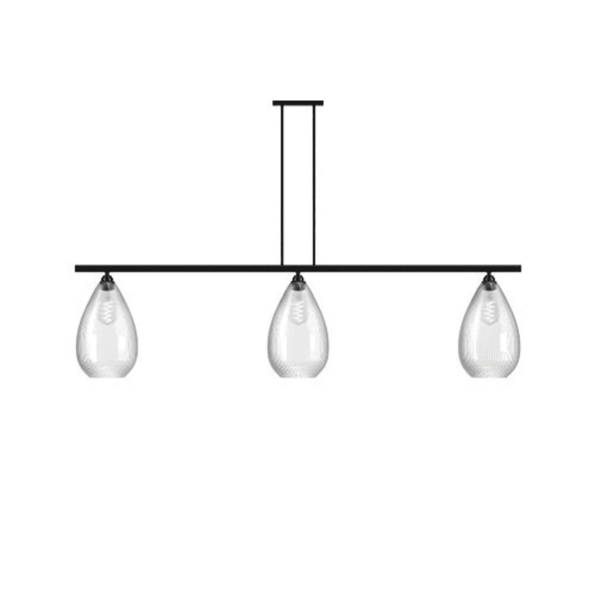 Fritz Fryer Wellington 3 Light Pendant Bar - Skinny Ribbed Glass (Various Colour Options)