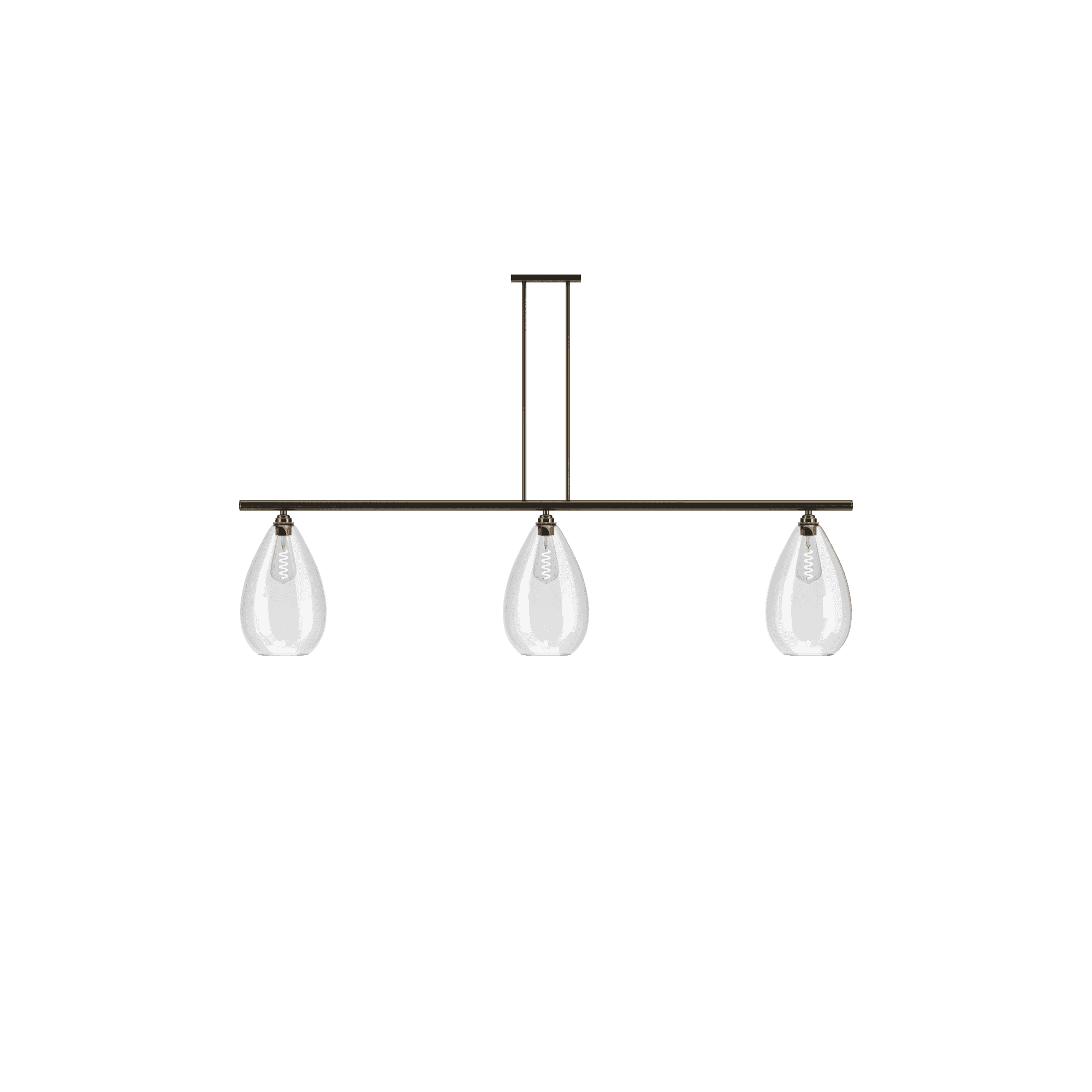 Fritz Fryer Wellington 3 Light Pendant Bar - Clear Glass (Various Colour Options)
