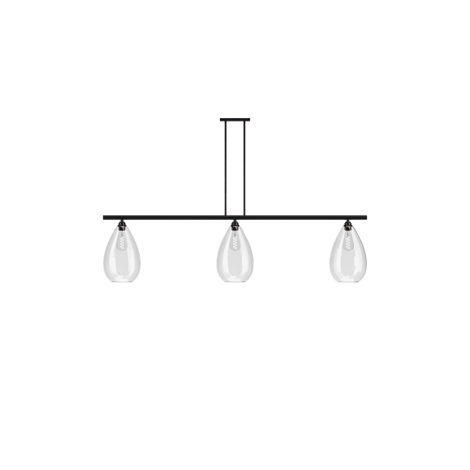Fritz Fryer Wellington 3 Light Pendant Bar - Clear Glass (Various Colour Options)