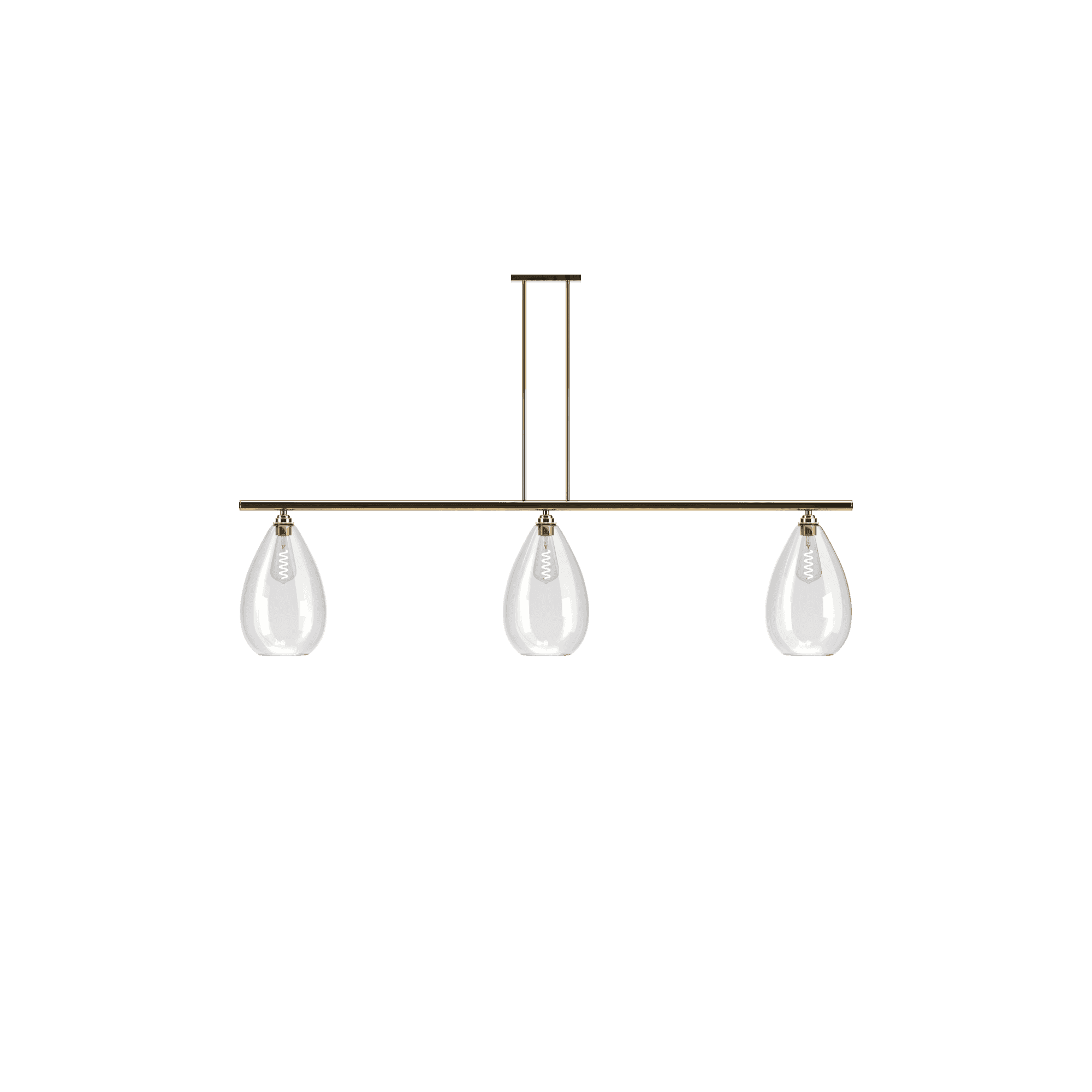 Fritz Fryer Wellington 3 Light Pendant Bar - Clear Glass (Various Colour Options)