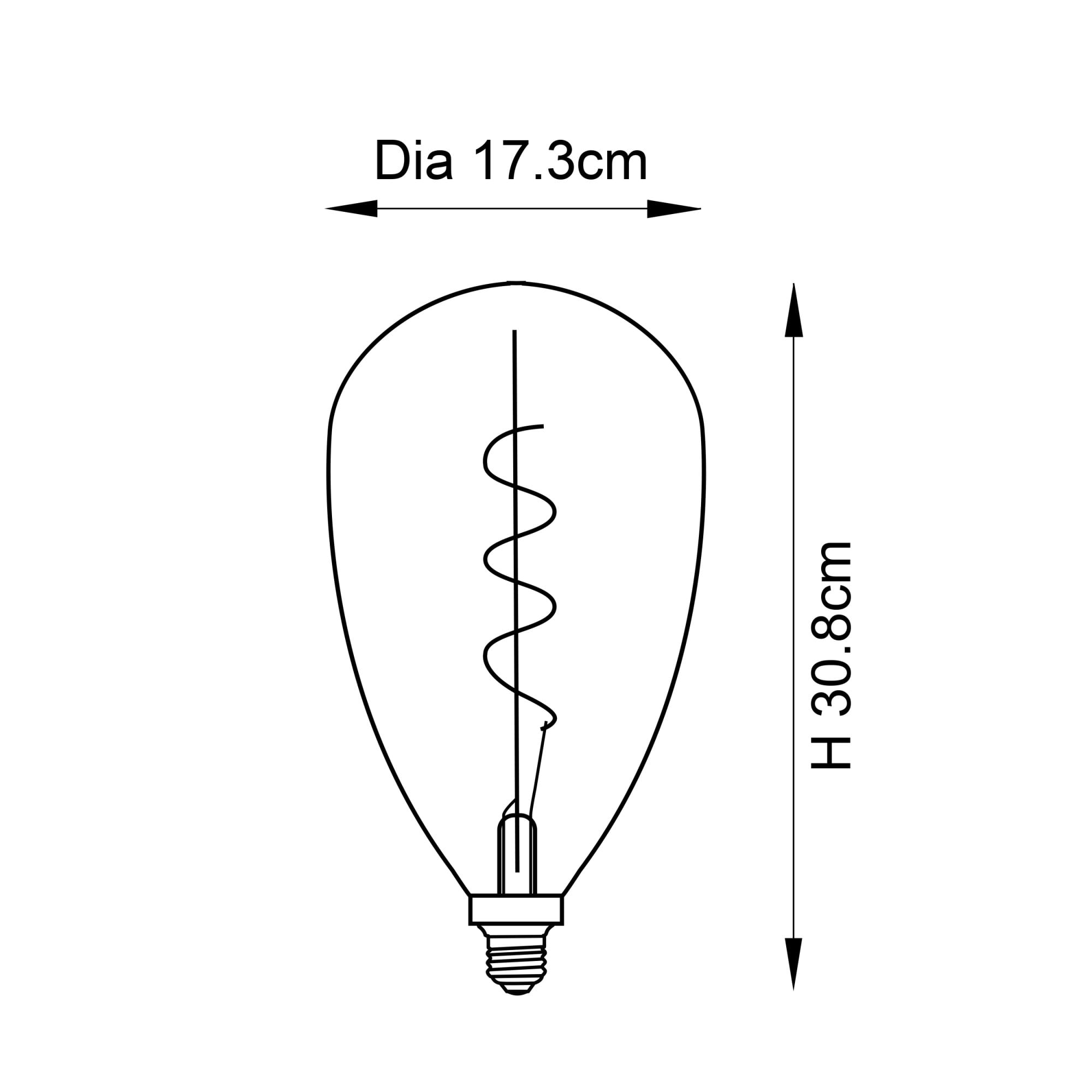 Endon Wisp E27 LED 4W Filament Bulb - 1800K - Non-Dimmable - Smoked Glass
