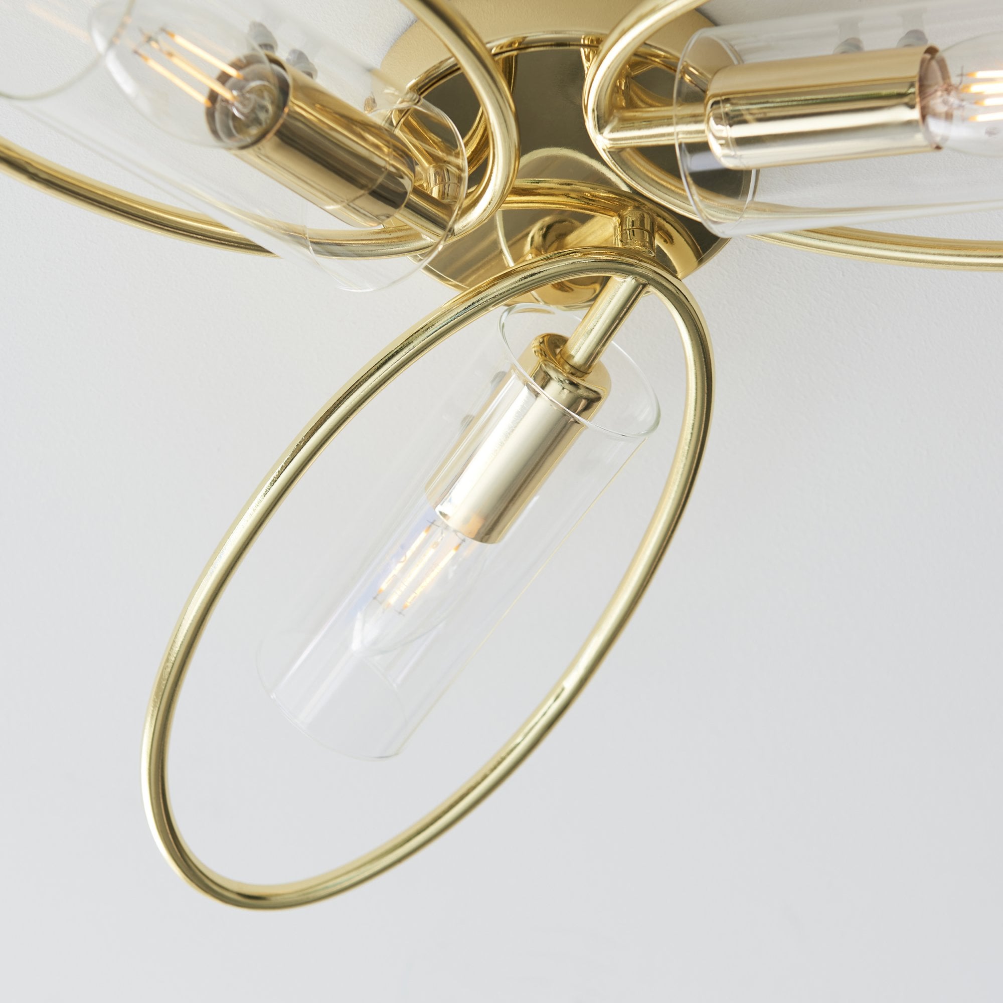 Endon Amari 3 Light Semi Flush - Polished Brass