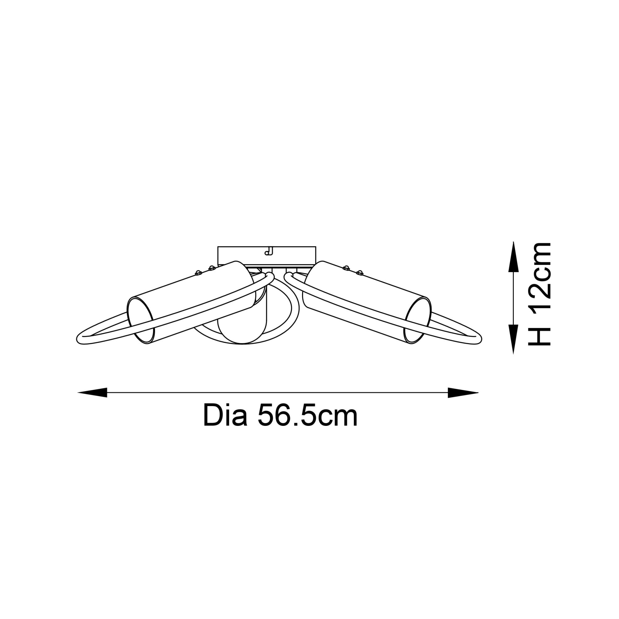 Endon Amari 3 Light Semi Flush - Polished Brass