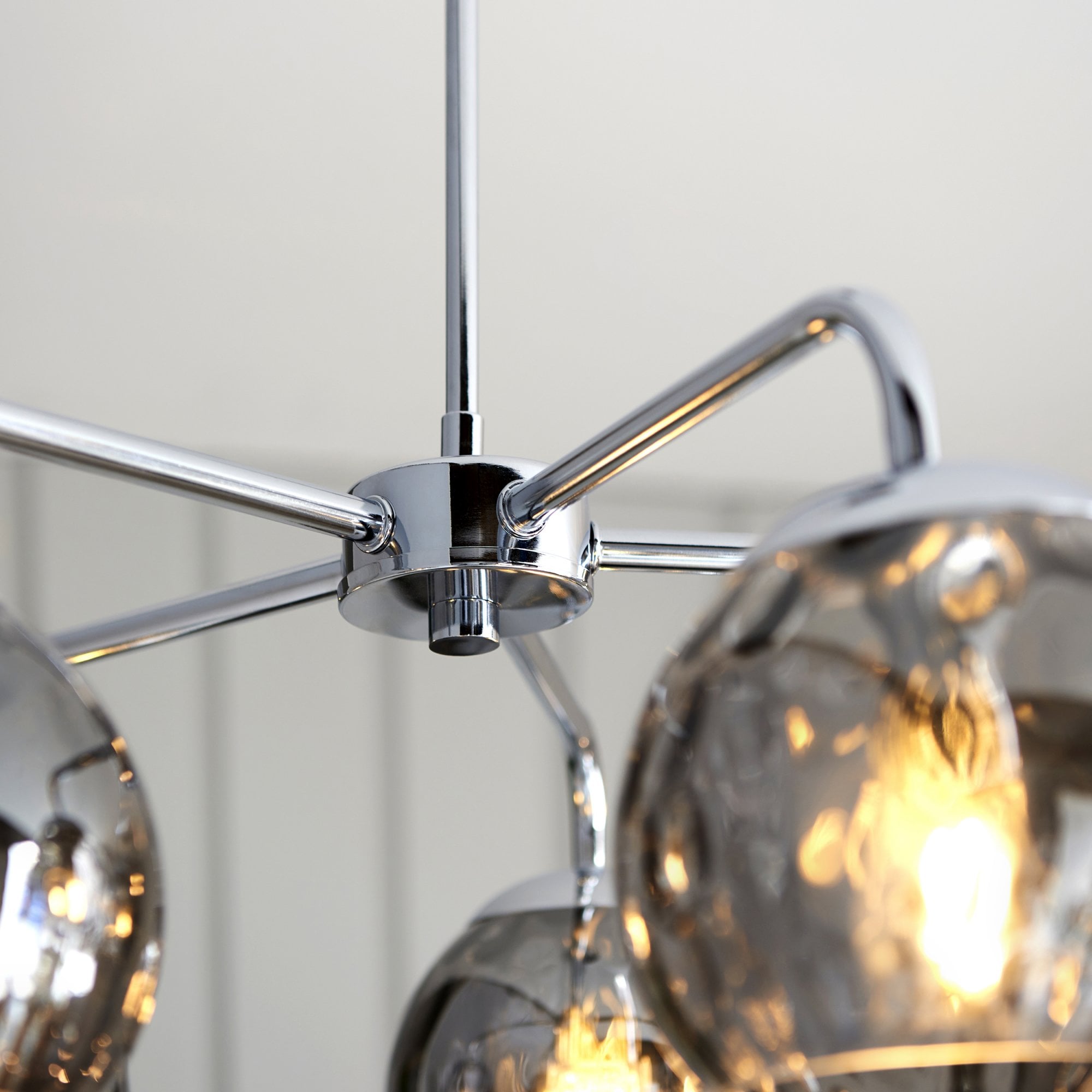 Endon Dimple 5 Light Pendant - Smoked Glass & Polished Chrome