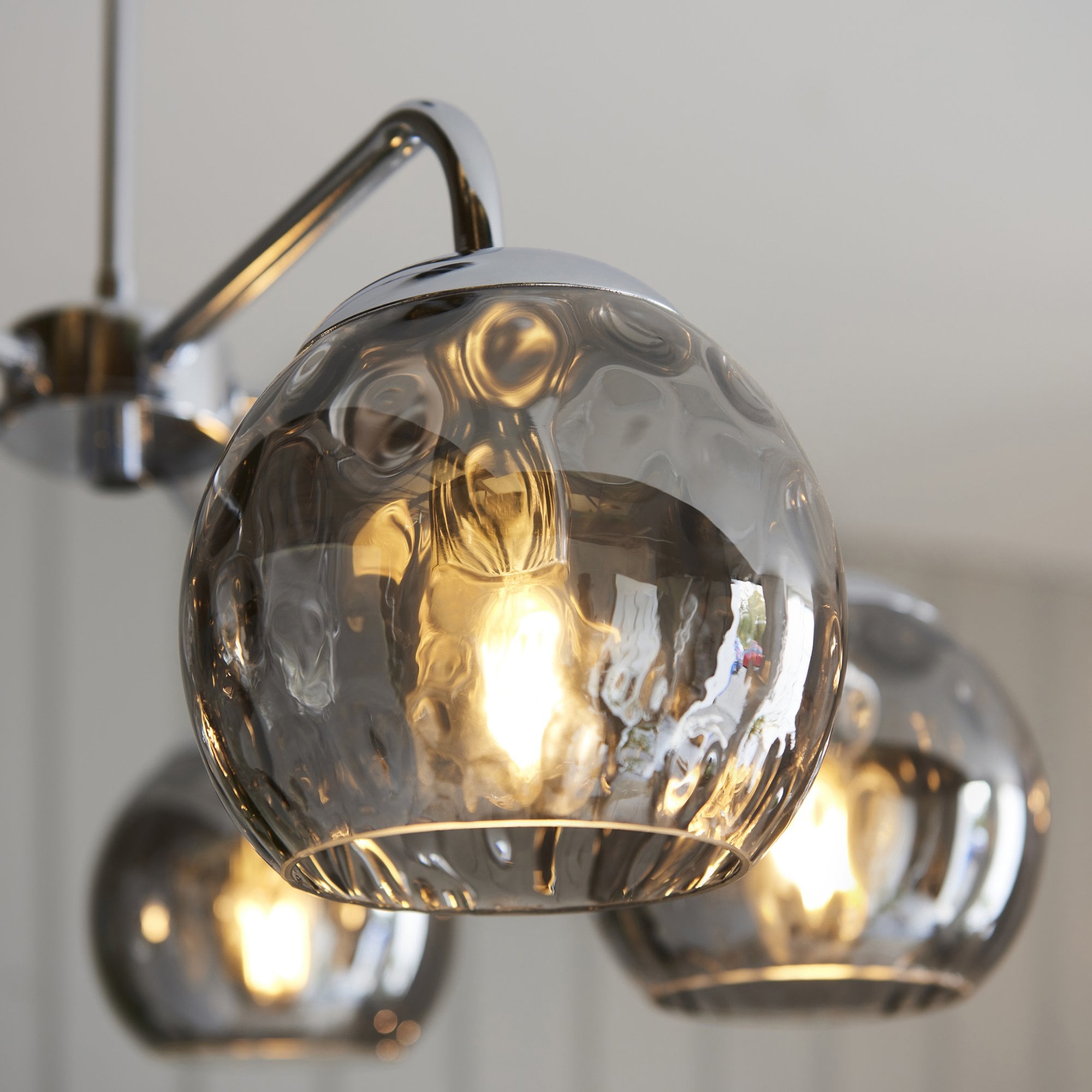 Endon Dimple 5 Light Pendant - Smoked Glass & Polished Chrome