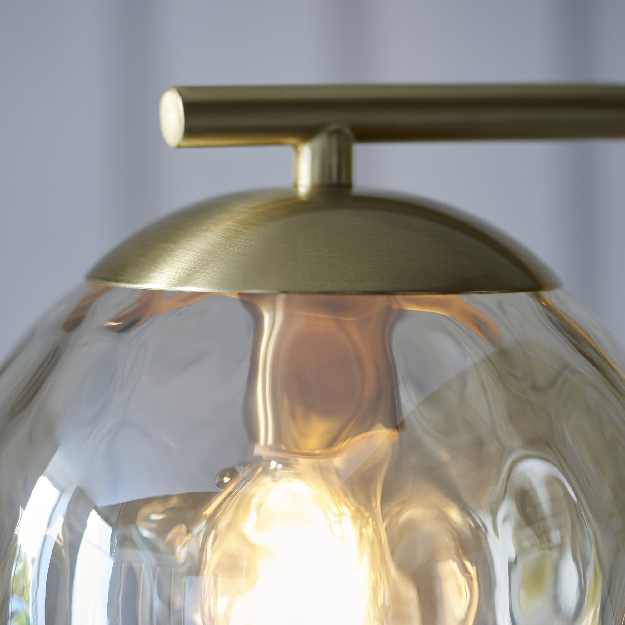 Endon Dimple Single Floor Lamp - Champagne Lustre & Brushed Brass