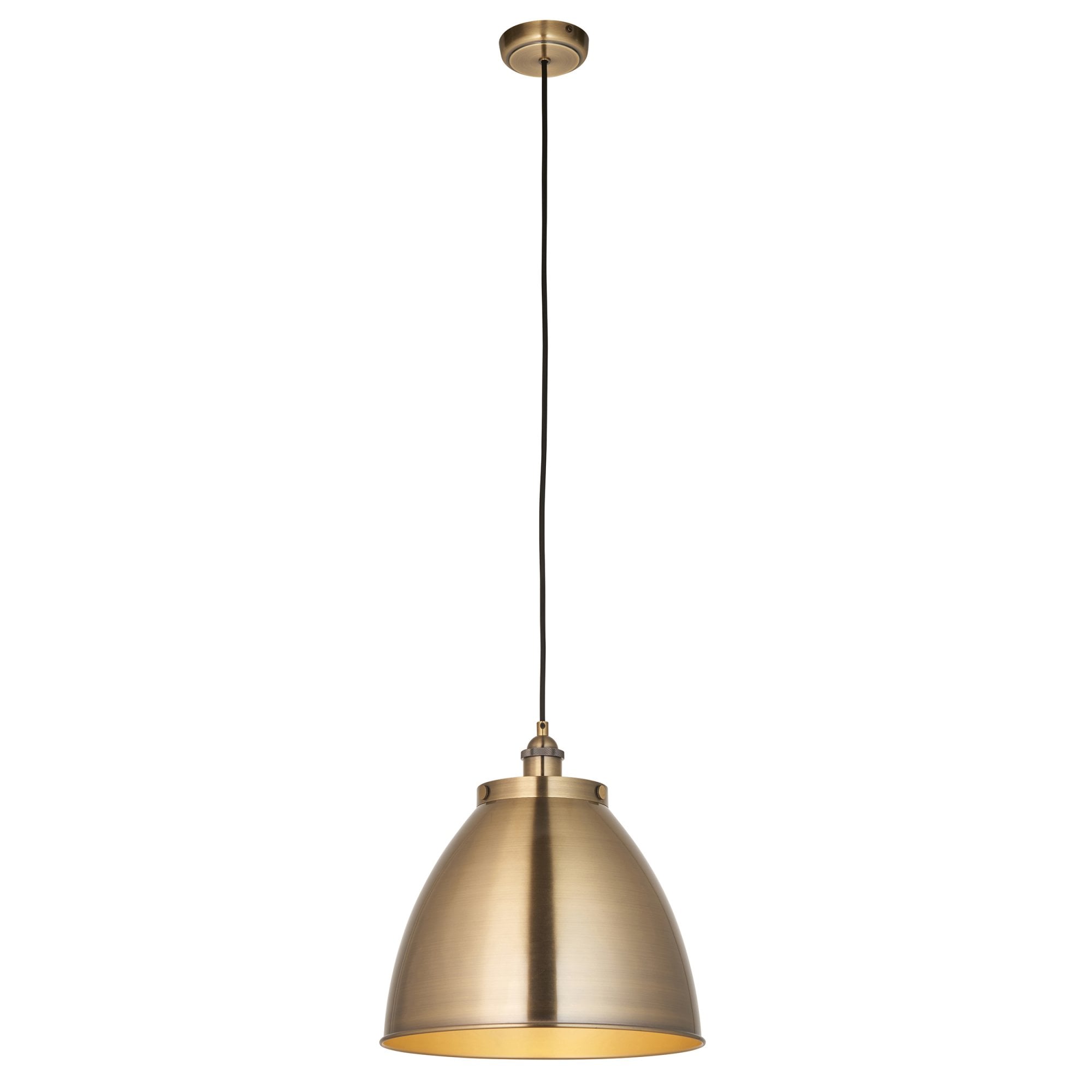 Endon Franklin Large Single Pendant - Antique Brass Plate