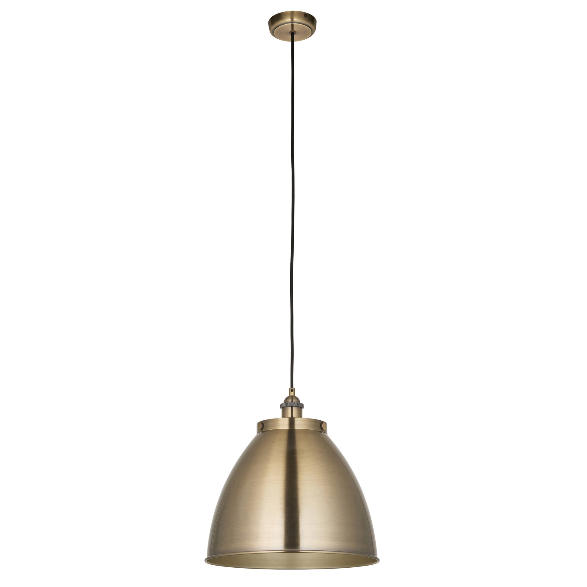 Endon Franklin Large Single Pendant - Antique Brass Plate