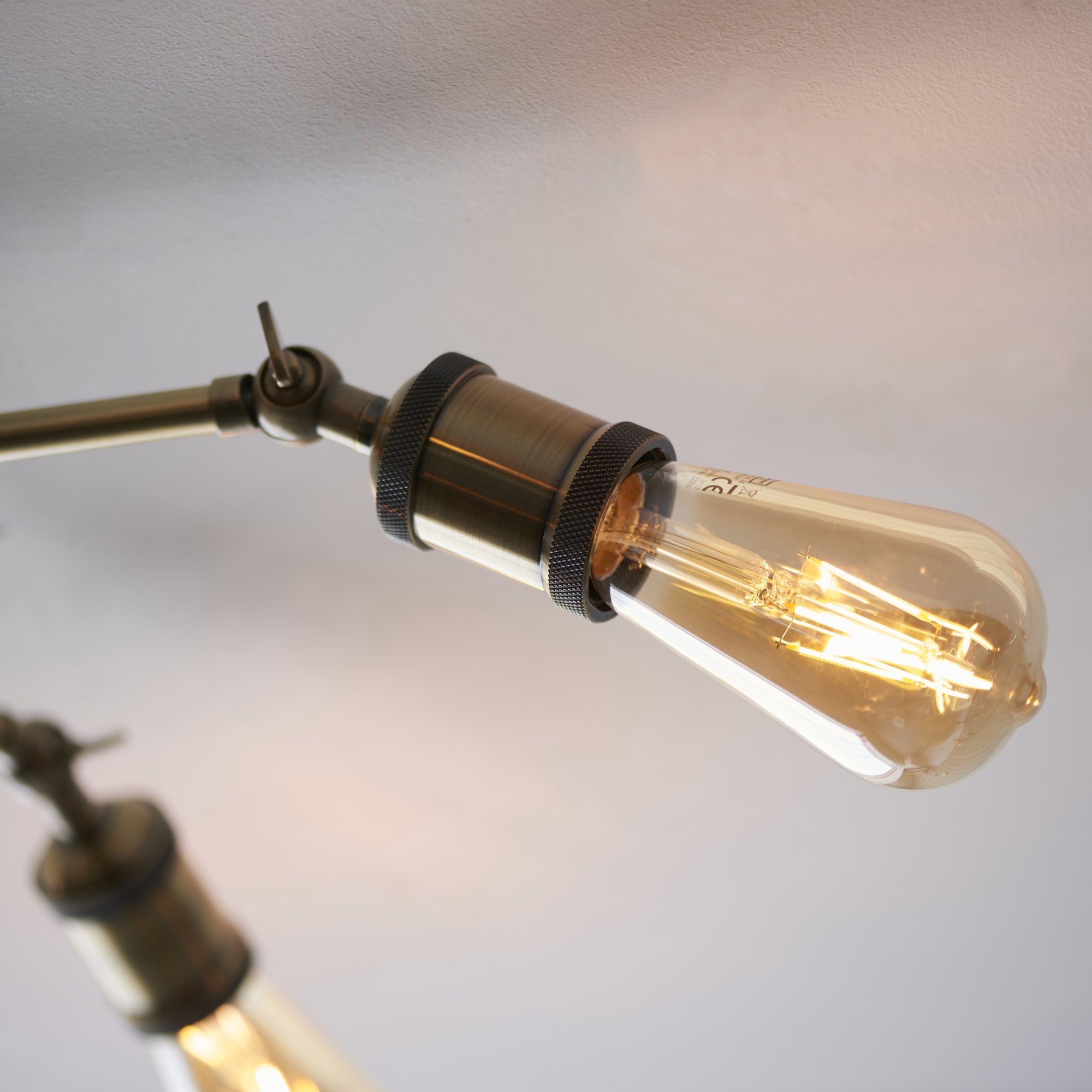 Endon Hal 5 Light Semi Flush - Antique Brass