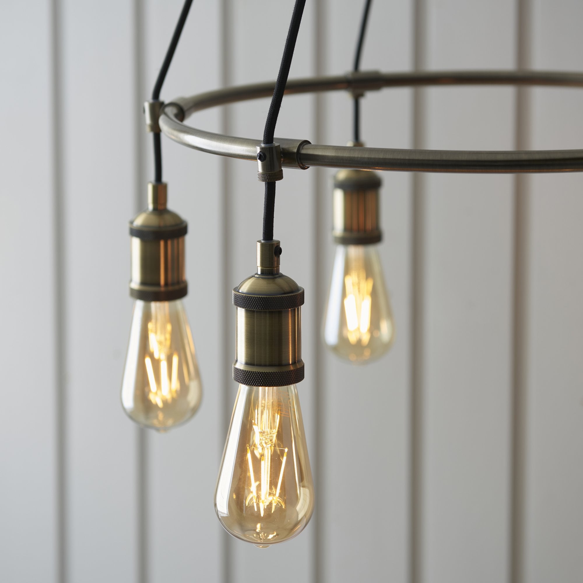 Endon Hal 6 Light Pendant - Antique Brass