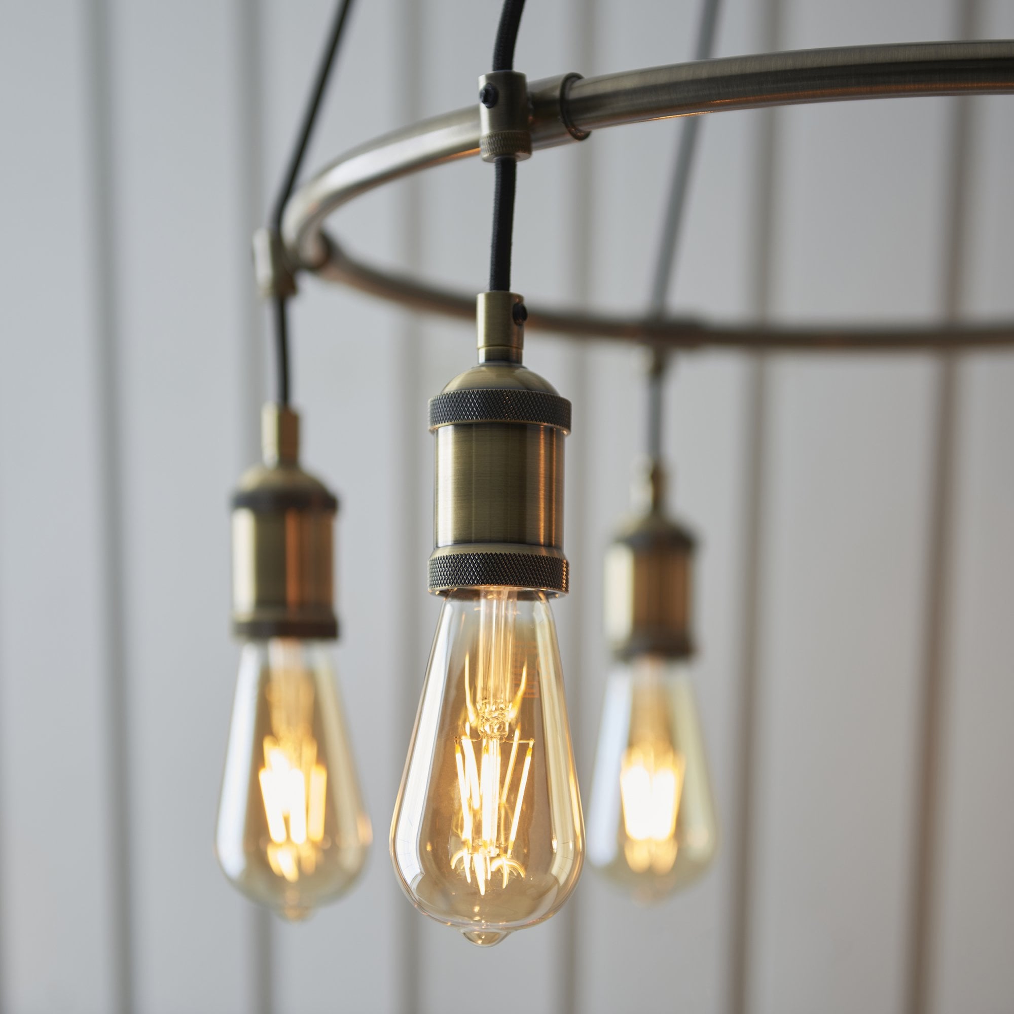 Endon Hal 6 Light Pendant - Antique Brass