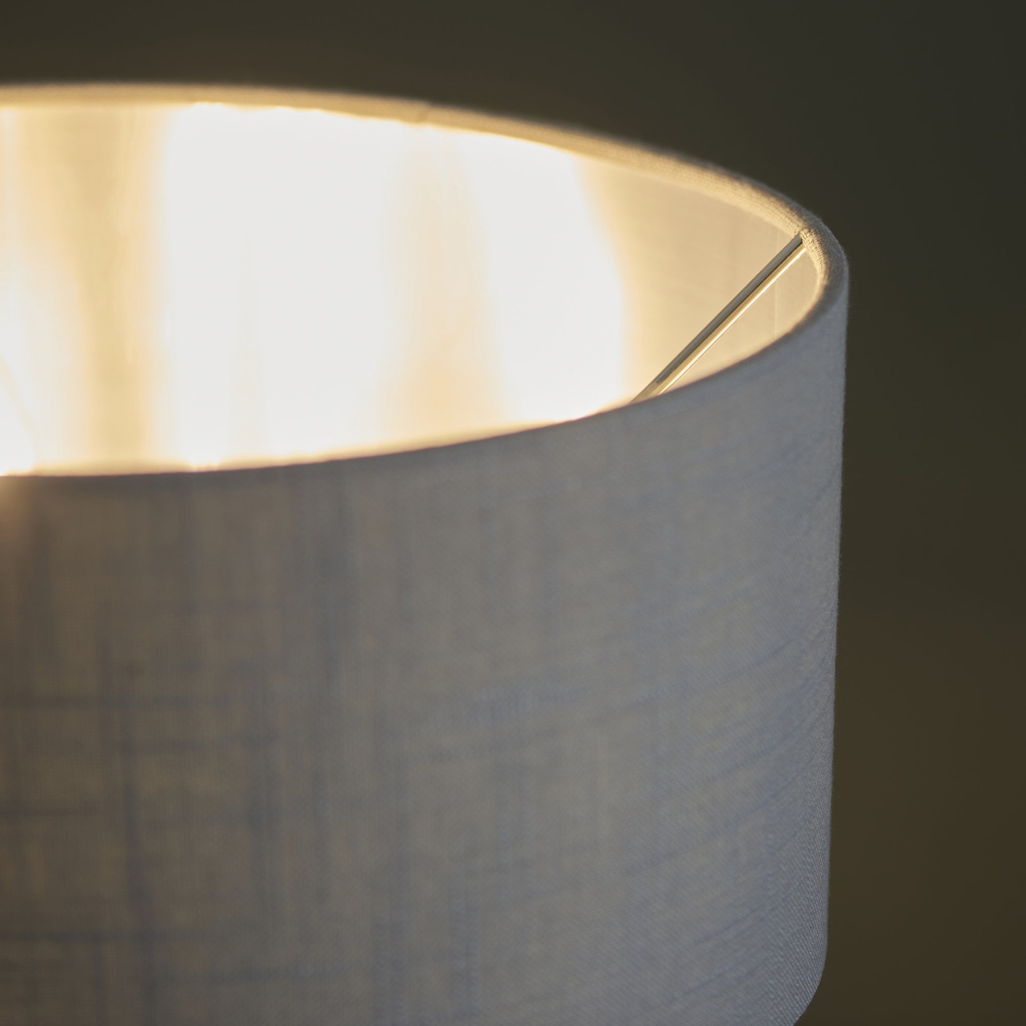 Endon Highclere 3 Light Table Lamp - Bright Nickel & Charcoal Linen