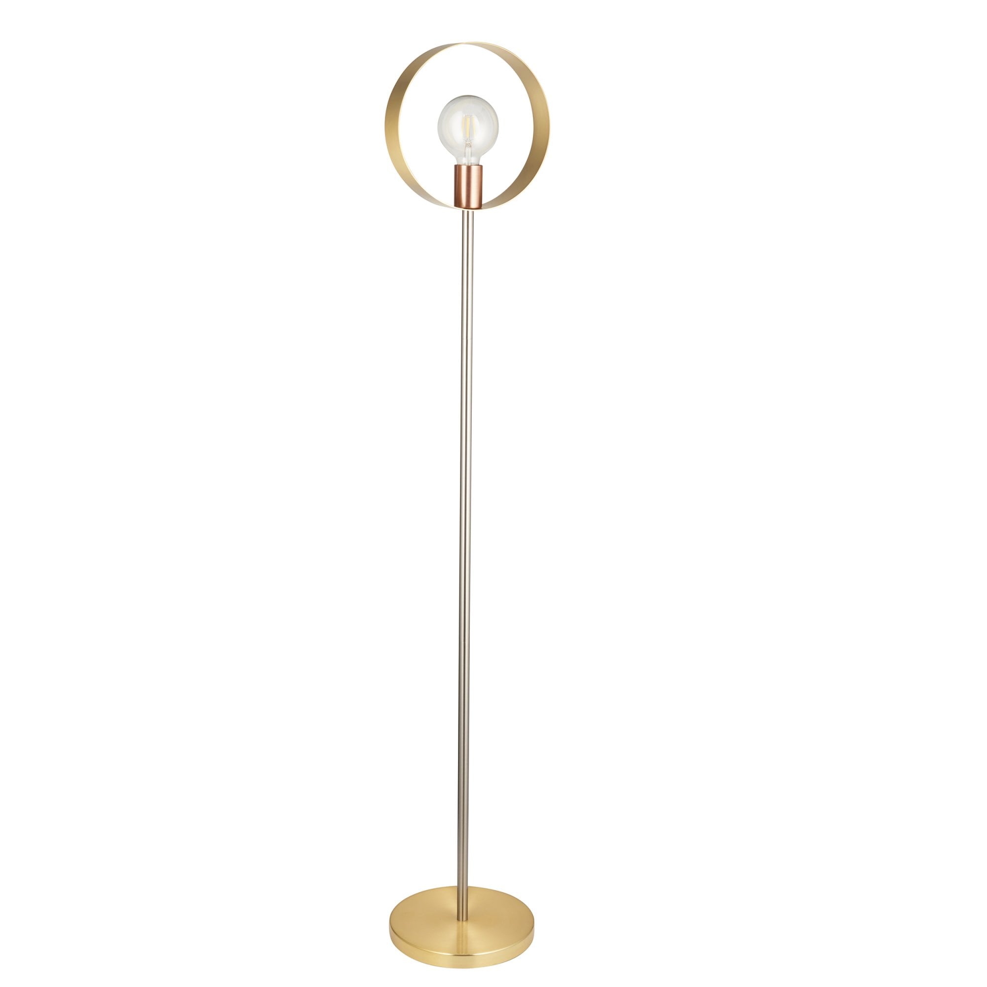 Endon Hoop Single Floor Lamp - Brushed Copper, Nickel & Brass