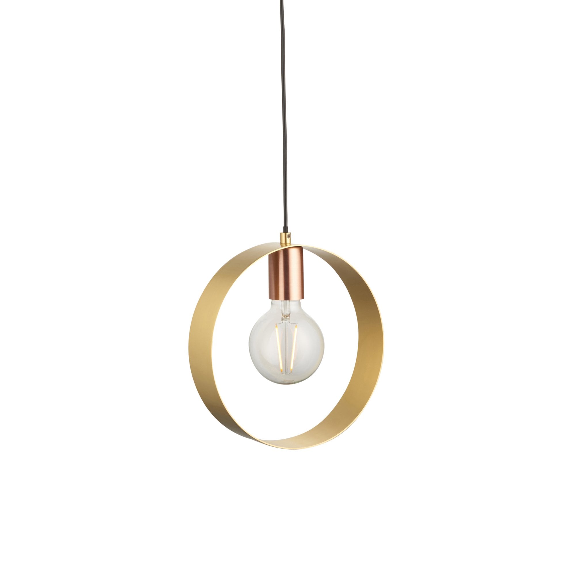 Endon Hoop Single Pendant - Brushed Copper, Nickel & Brass