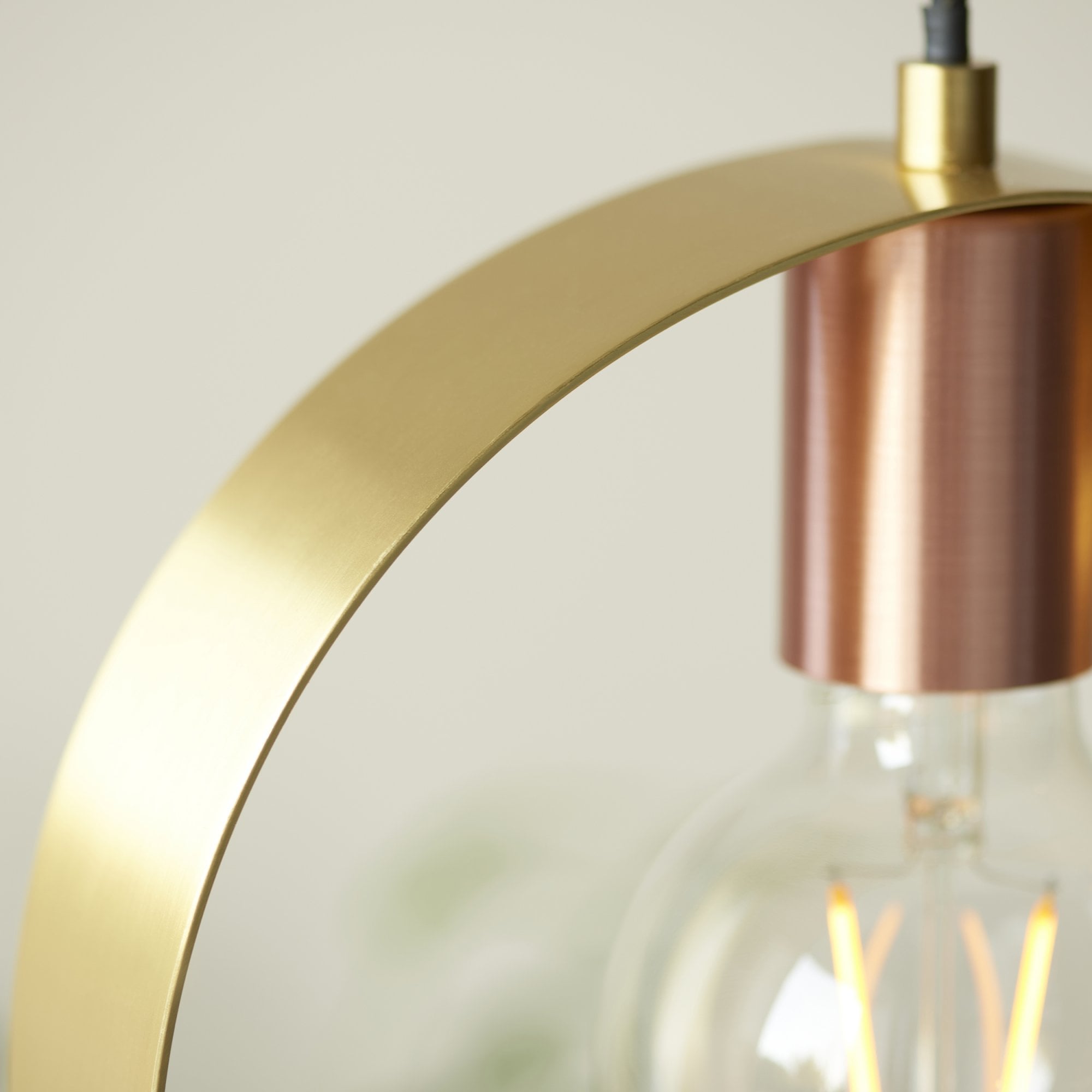 Endon Hoop Single Pendant - Brushed Copper, Nickel & Brass